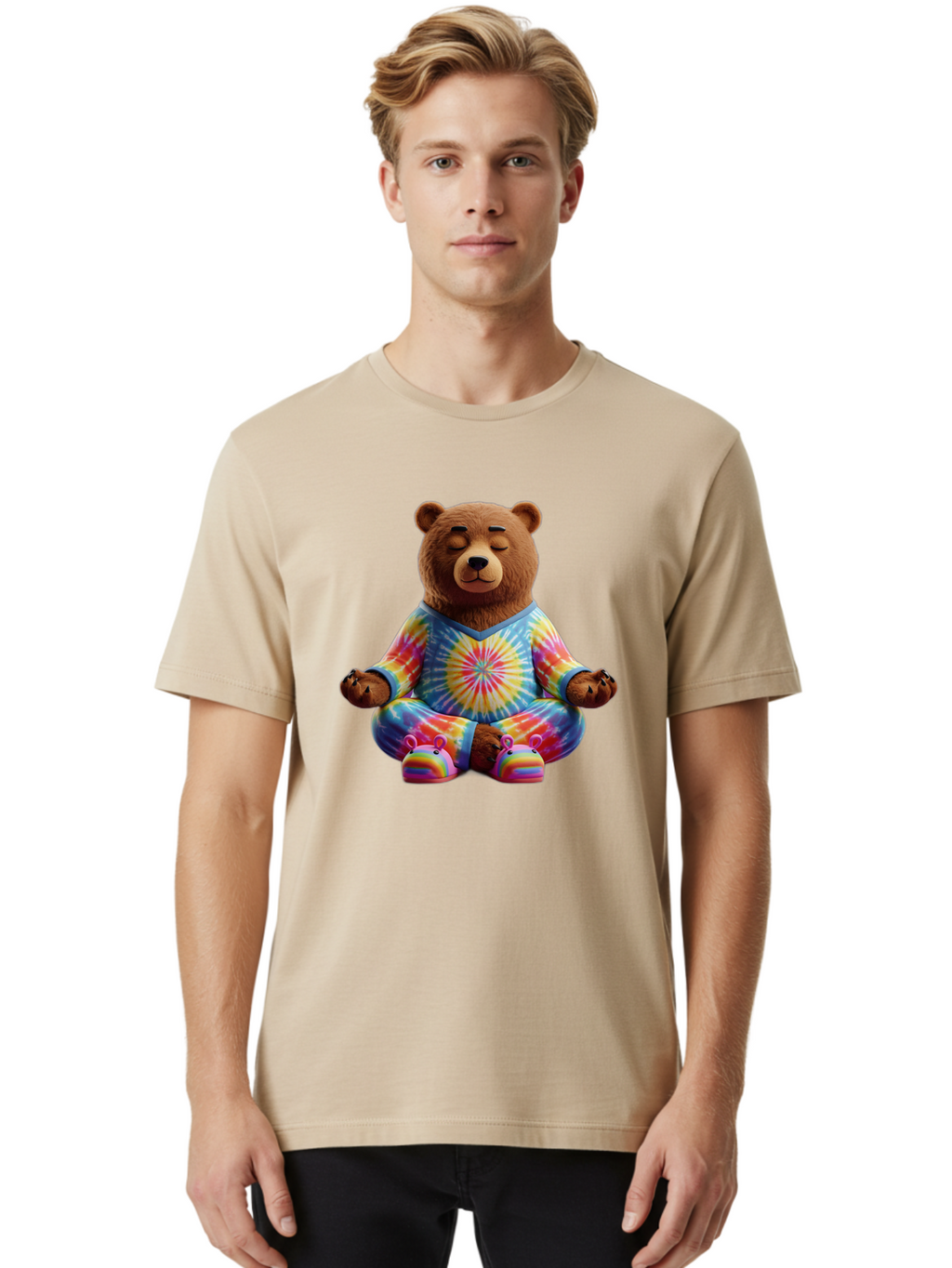 Meditating-Bear Men'S Graphic Tee, 100% Cotton, Comfortable Casual Summer Wear, Machine Washable, Vintage Camera, Old Camera, Antique Camera, Black Camera, Classic Photography, Photography Equipment, Nostalgic Device, Film Camera, Camera Art Bam853