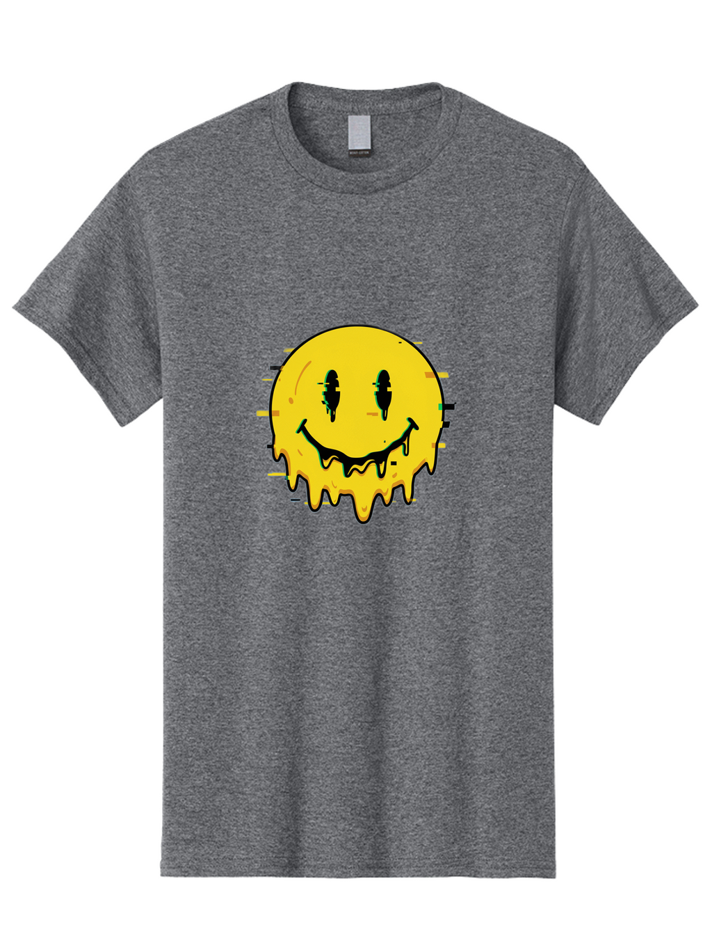 Melted-Smiley-Face-1 Men'S Graphic Tee, 100% Cotton, Comfortable Casual Summer Wear, Machine Washable, Vintage Camera, Old Camera, Antique Camera, Black Camera, Classic Photography, Photography Equipment, Nostalgic Device, Film Camera, Bam856