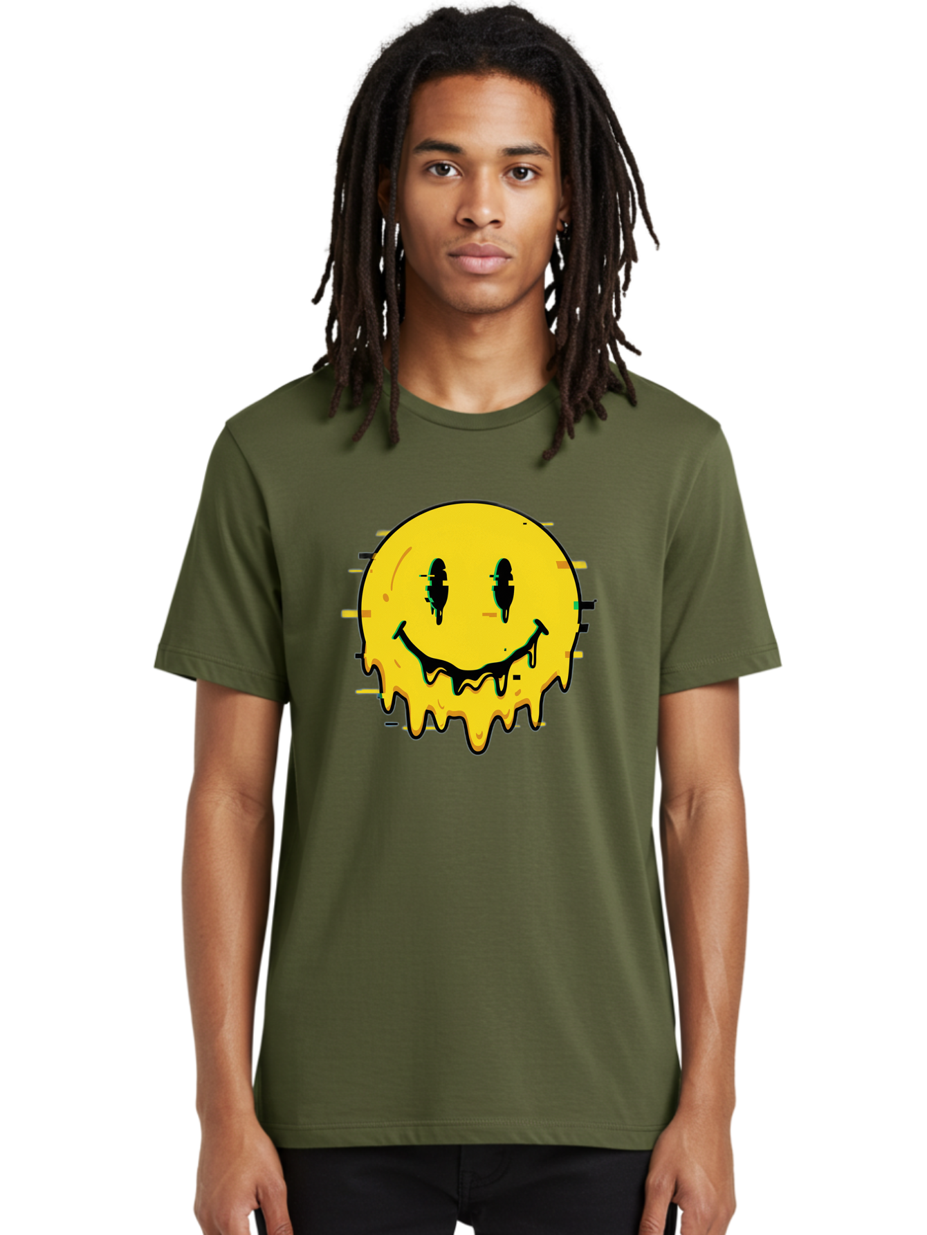 Melted-Smiley-Face-1 Men'S Graphic Tee, 100% Cotton, Comfortable Casual Summer Wear, Machine Washable, Vintage Camera, Old Camera, Antique Camera, Black Camera, Classic Photography, Photography Equipment, Nostalgic Device, Film Camera, Bam856