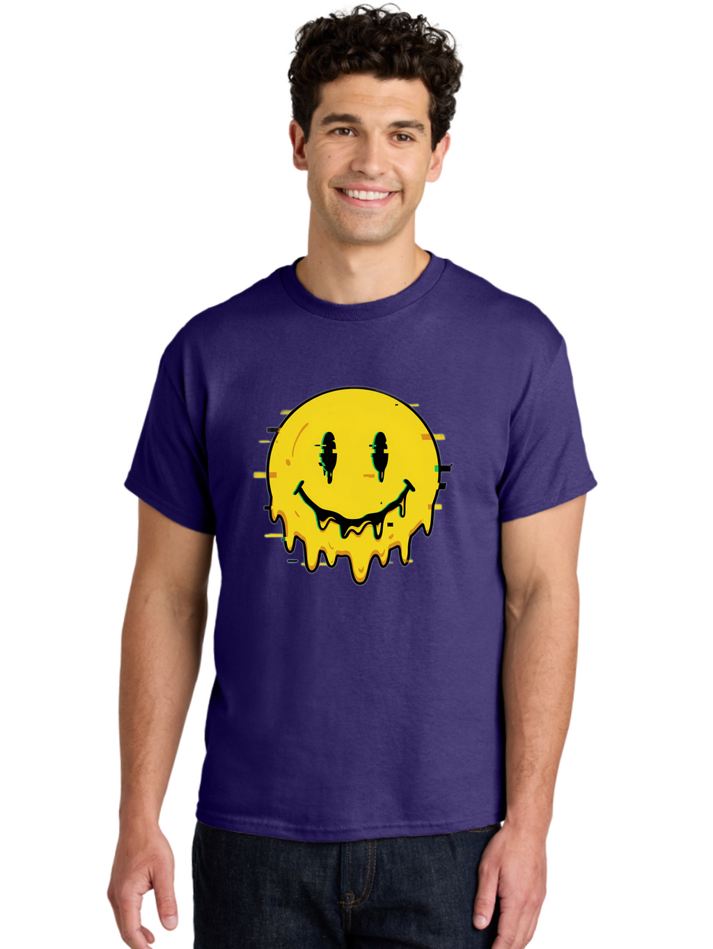 Melted-Smiley-Face-1 Men'S Graphic Tee, 100% Cotton, Comfortable Casual Summer Wear, Machine Washable, Vintage Camera, Old Camera, Antique Camera, Black Camera, Classic Photography, Photography Equipment, Nostalgic Device, Film Camera, Bam856