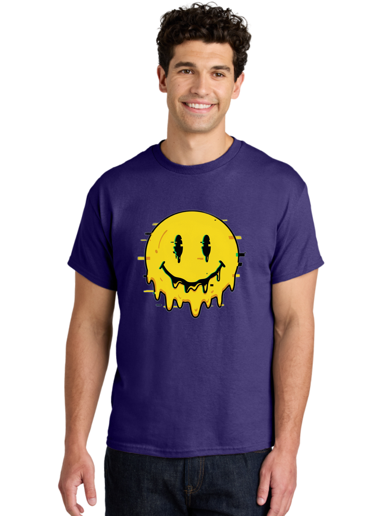 Melted-Smiley-Face-1 Men'S Graphic Tee, 100% Cotton, Comfortable Casual Summer Wear, Machine Washable, Vintage Camera, Old Camera, Antique Camera, Black Camera, Classic Photography, Photography Equipment, Nostalgic Device, Film Camera, Bam856