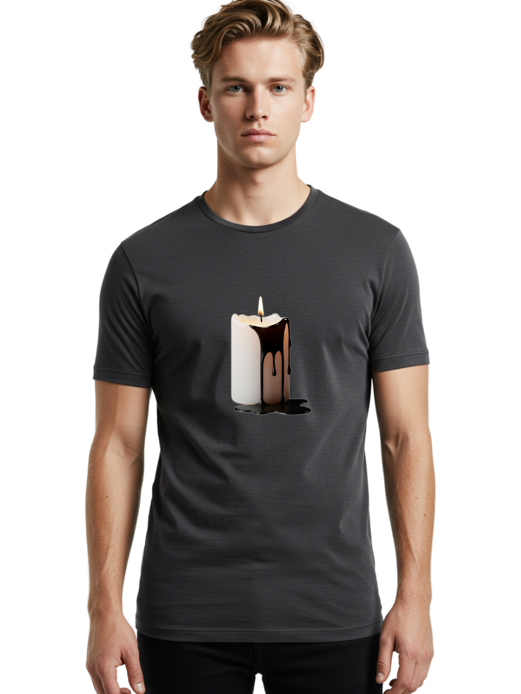 Melting-Candle Men'S Graphic Tee, 100% Cotton, Comfortable Casual Summer Wear, Machine Washable, Vintage Camera, Old Camera, Antique Camera, Black Camera, Classic Photography, Photography Equipment, Nostalgic Device, Film Camera, Camera Art Bam859