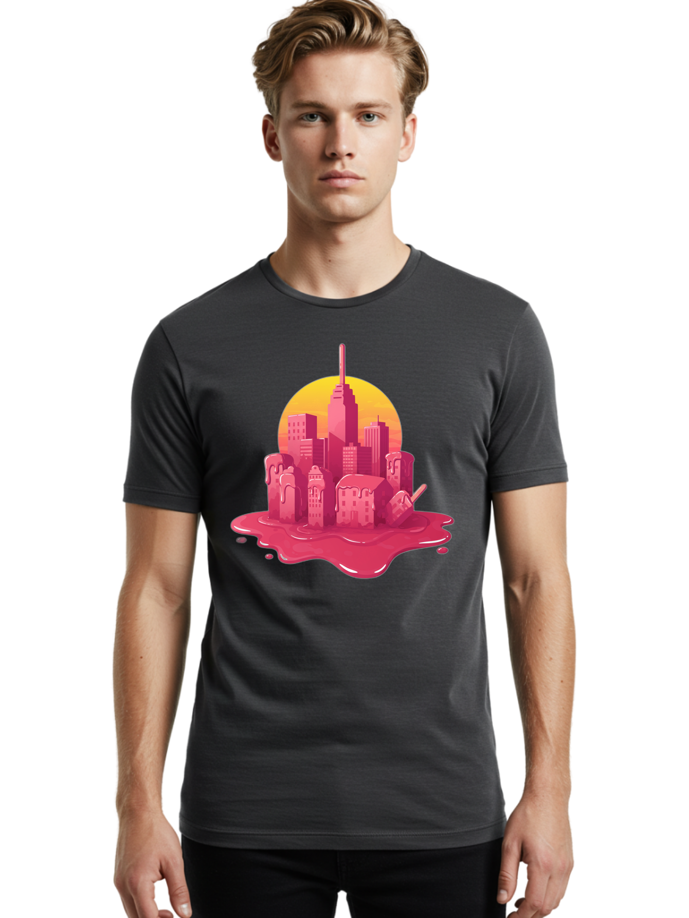Melting-City Men'S Graphic Tee, 100% Cotton, Comfortable Casual Summer Wear, Machine Washable, Vintage Camera, Old Camera, Antique Camera, Black Camera, Classic Photography, Photography Equipment, Nostalgic Device, Film Camera, Camera Art Bam861