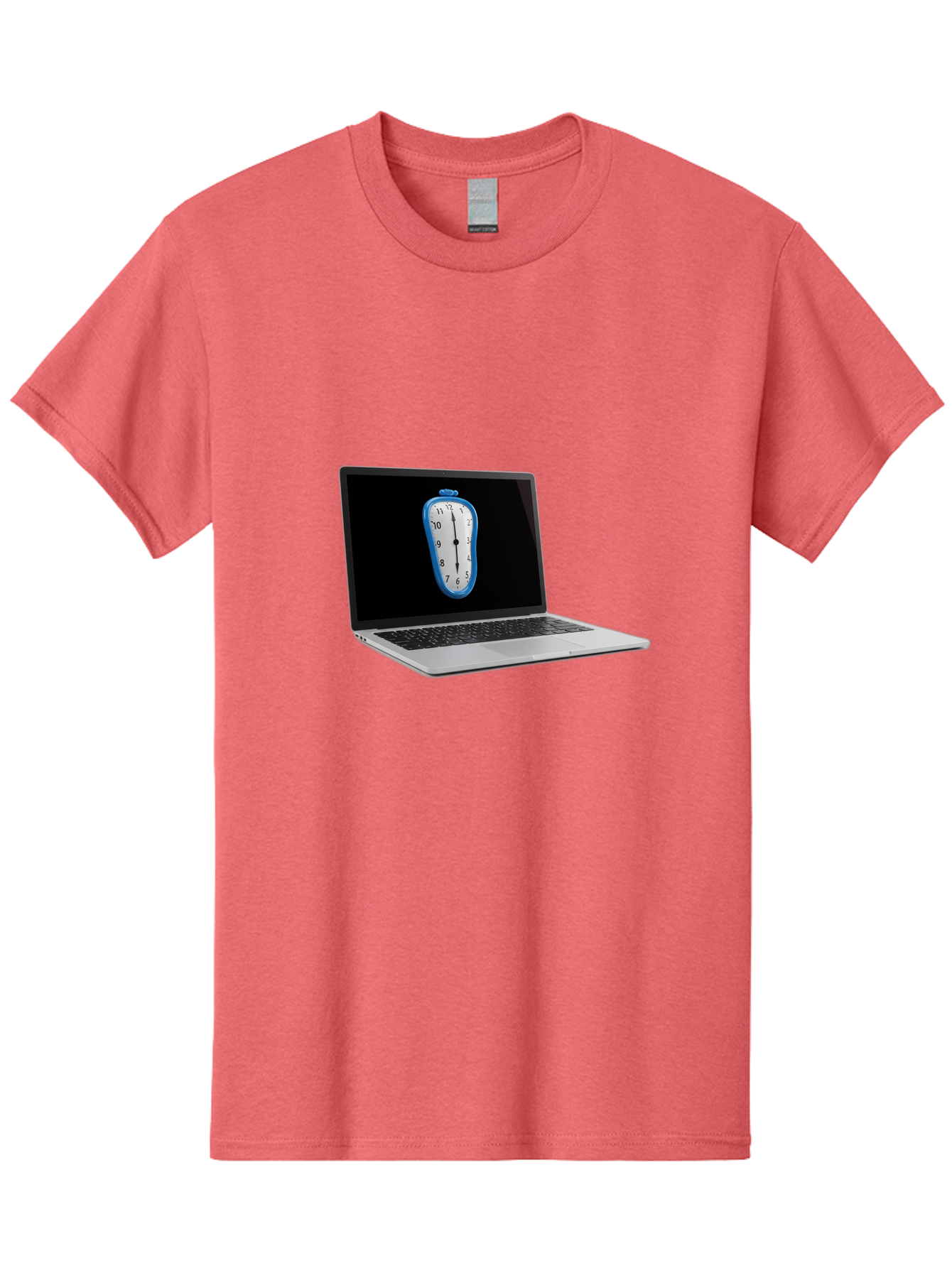Melting-Clock-Laptop Men'S Graphic Tee, 100% Cotton, Comfortable Casual Summer Wear, Machine Washable, Vintage Camera, Old Camera, Antique Camera, Black Camera, Classic Photography, Photography Equipment, Nostalgic Device, Film Camera, Bam862