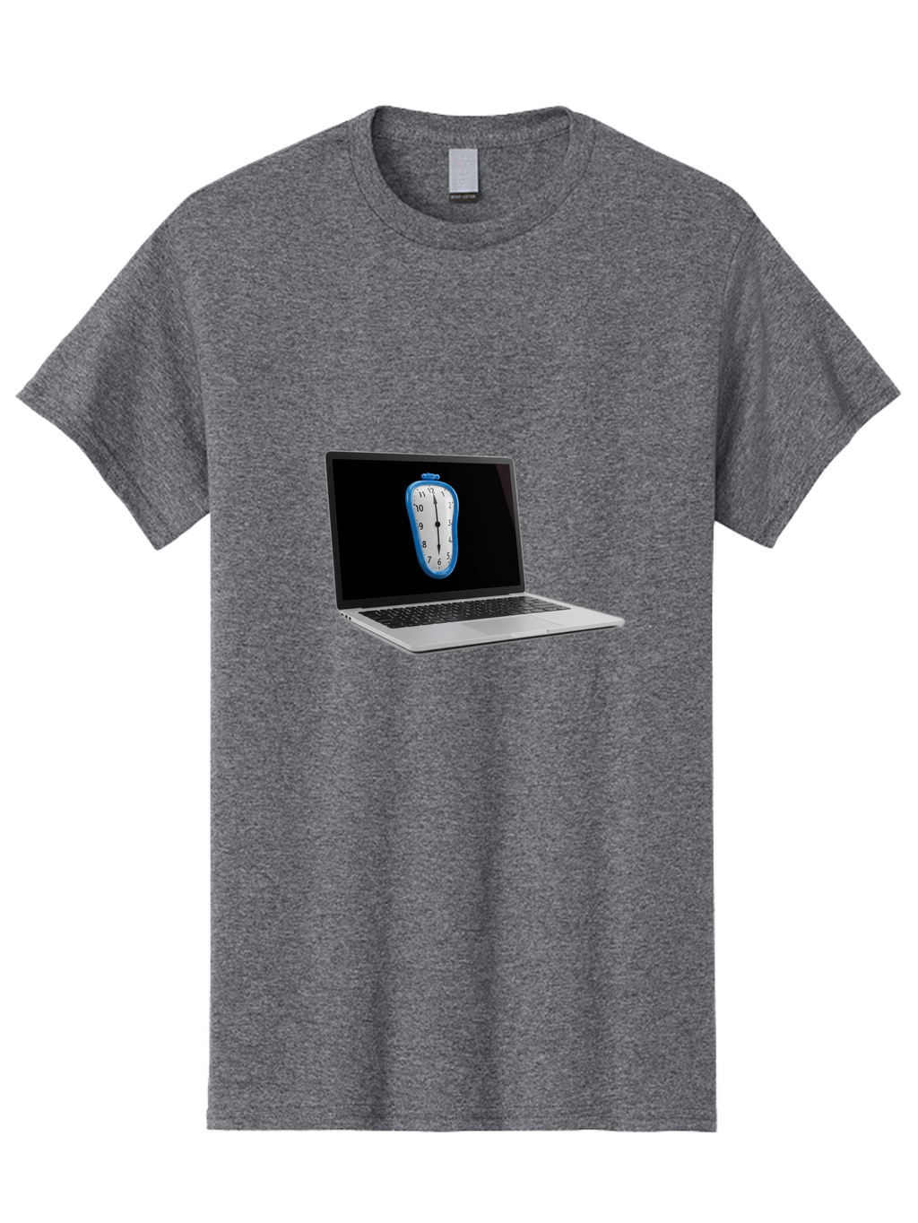 Melting-Clock-Laptop Men'S Graphic Tee, 100% Cotton, Comfortable Casual Summer Wear, Machine Washable, Vintage Camera, Old Camera, Antique Camera, Black Camera, Classic Photography, Photography Equipment, Nostalgic Device, Film Camera, Bam862