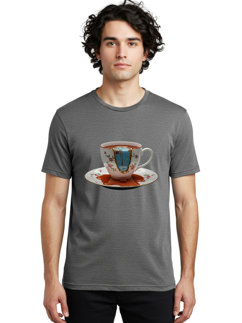 Melting-Coffee-Cup Men'S Graphic Tee, 100% Cotton, Comfortable Casual Summer Wear, Machine Washable, Vintage Camera, Old Camera, Antique Camera, Black Camera, Classic Photography, Photography Equipment, Nostalgic Device, Film Camera, Bam863