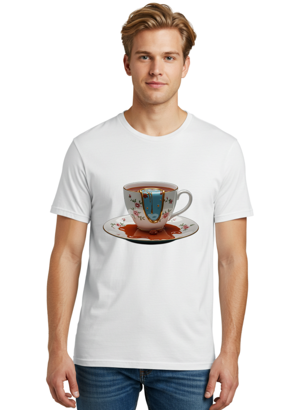 Melting-Coffee-Cup Men'S Graphic Tee, 100% Cotton, Comfortable Casual Summer Wear, Machine Washable, Vintage Camera, Old Camera, Antique Camera, Black Camera, Classic Photography, Photography Equipment, Nostalgic Device, Film Camera, Bam863