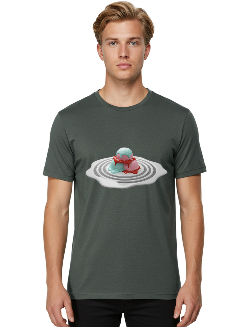 Melting-Ice-Cream Men'S Graphic Tee, 100% Cotton, Comfortable Casual Summer Wear, Machine Washable, Vintage Camera, Old Camera, Antique Camera, Black Camera, Classic Photography, Photography Equipment, Nostalgic Device, Film Camera, Camera Art Bam864