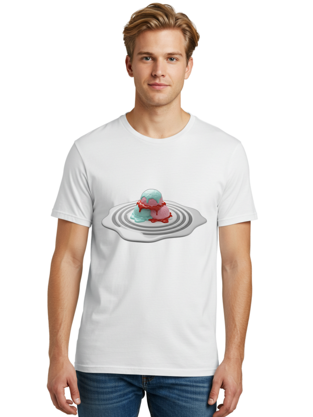 Melting-Ice-Cream Men'S Graphic Tee, 100% Cotton, Comfortable Casual Summer Wear, Machine Washable, Vintage Camera, Old Camera, Antique Camera, Black Camera, Classic Photography, Photography Equipment, Nostalgic Device, Film Camera, Camera Art Bam864