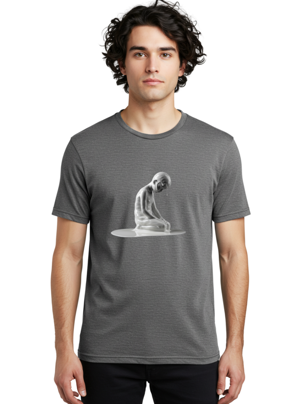 Melting-Man Men'S Graphic Tee, 100% Cotton, Comfortable Casual Summer Wear, Machine Washable, Vintage Camera, Old Camera, Antique Camera, Black Camera, Classic Photography, Photography Equipment, Nostalgic Device, Film Camera, Camera Art Bam865