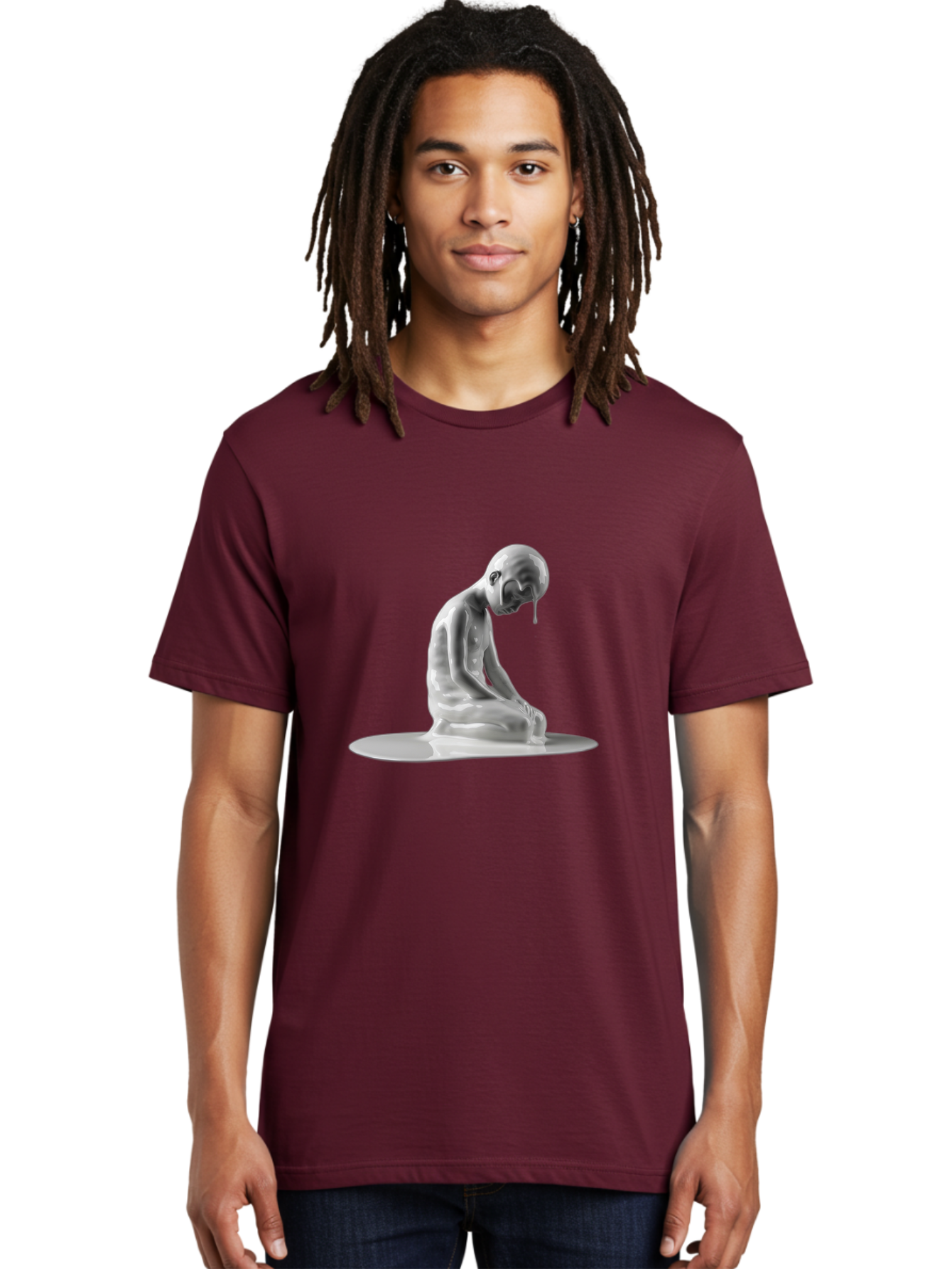 Melting-Man Men'S Graphic Tee, 100% Cotton, Comfortable Casual Summer Wear, Machine Washable, Vintage Camera, Old Camera, Antique Camera, Black Camera, Classic Photography, Photography Equipment, Nostalgic Device, Film Camera, Camera Art Bam865