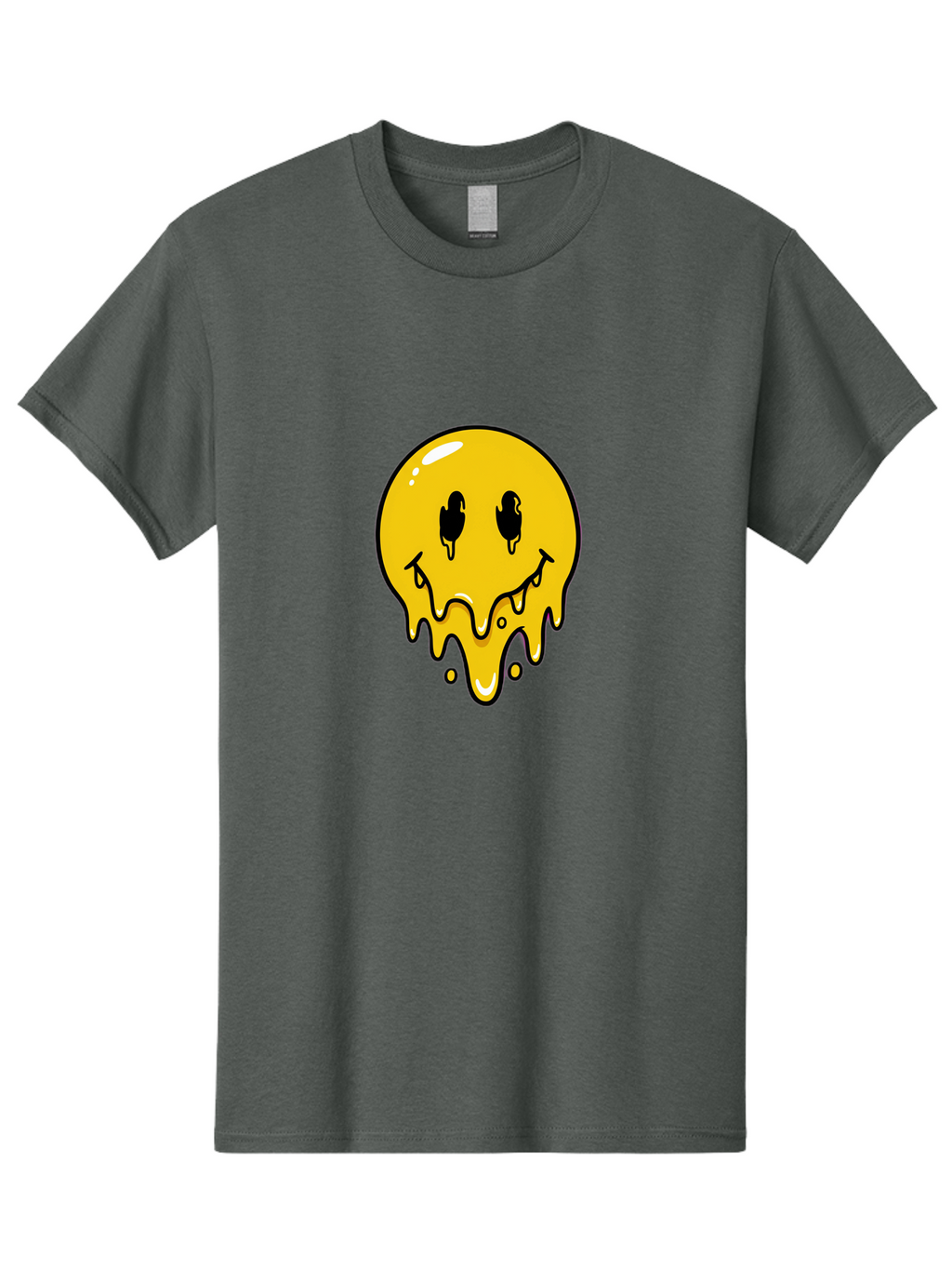 Melting-Smiley-1 Men'S Graphic Tee, 100% Cotton, Comfortable Casual Summer Wear, Machine Washable, Vintage Camera, Old Camera, Antique Camera, Black Camera, Classic Photography, Photography Equipment, Nostalgic Device, Film Camera, Camera Art Bam868