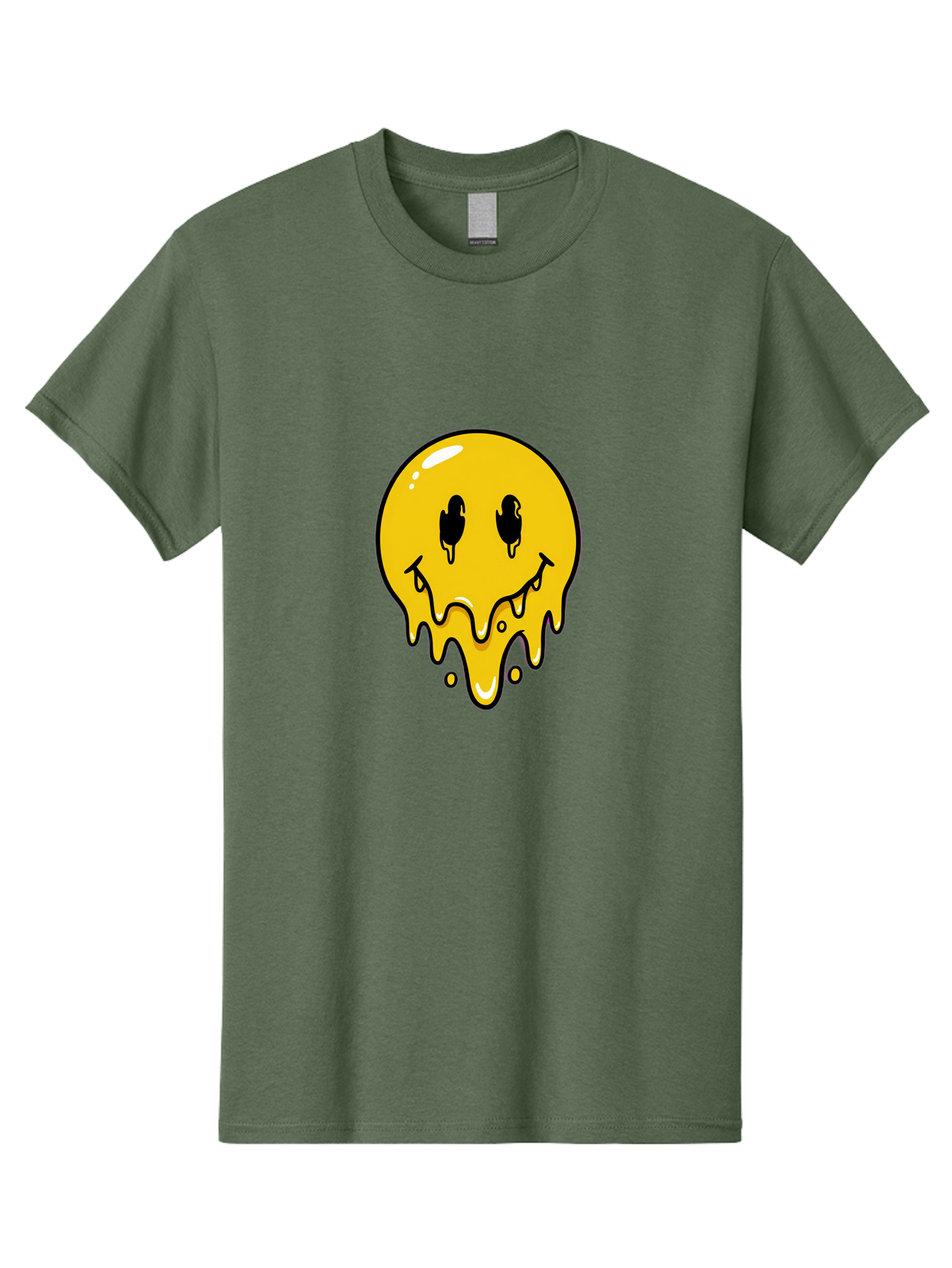 Melting-Smiley-1 Men'S Graphic Tee, 100% Cotton, Comfortable Casual Summer Wear, Machine Washable, Vintage Camera, Old Camera, Antique Camera, Black Camera, Classic Photography, Photography Equipment, Nostalgic Device, Film Camera, Camera Art Bam868