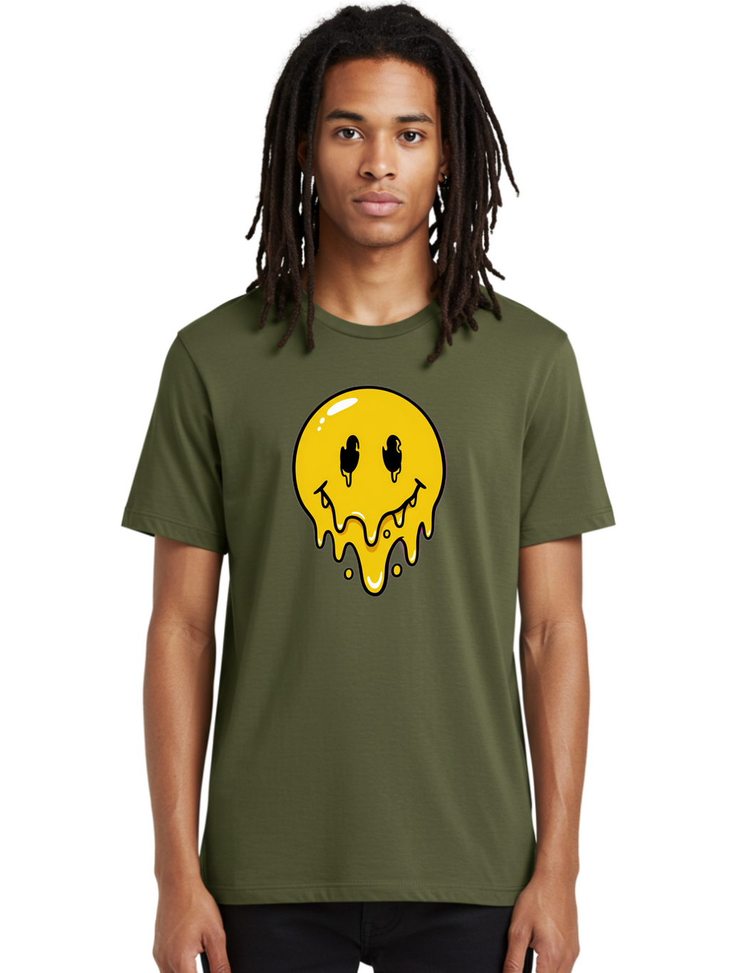 Melting-Smiley-1 Men'S Graphic Tee, 100% Cotton, Comfortable Casual Summer Wear, Machine Washable, Vintage Camera, Old Camera, Antique Camera, Black Camera, Classic Photography, Photography Equipment, Nostalgic Device, Film Camera, Camera Art Bam868