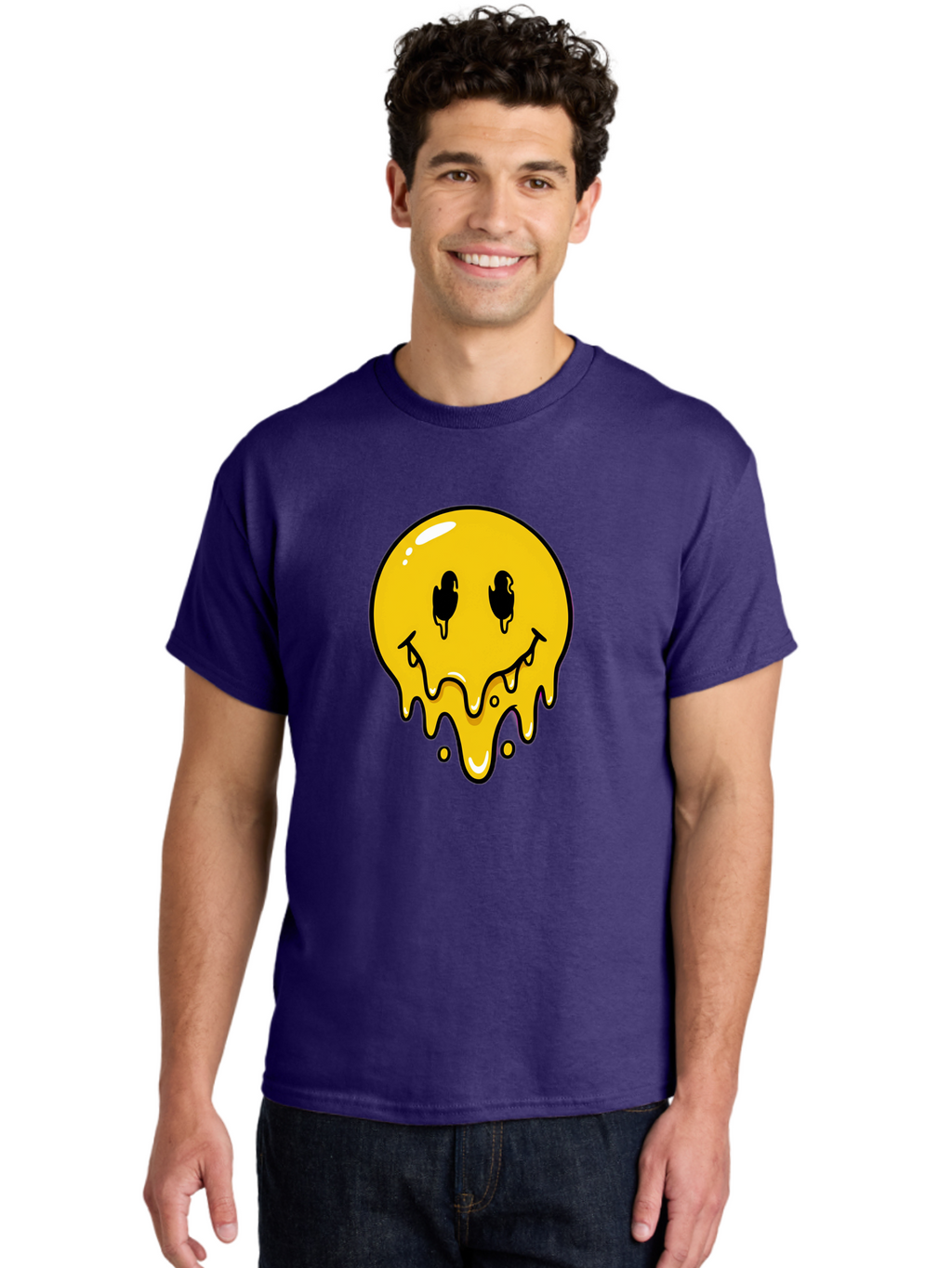 Melting-Smiley-1 Men'S Graphic Tee, 100% Cotton, Comfortable Casual Summer Wear, Machine Washable, Vintage Camera, Old Camera, Antique Camera, Black Camera, Classic Photography, Photography Equipment, Nostalgic Device, Film Camera, Camera Art Bam868