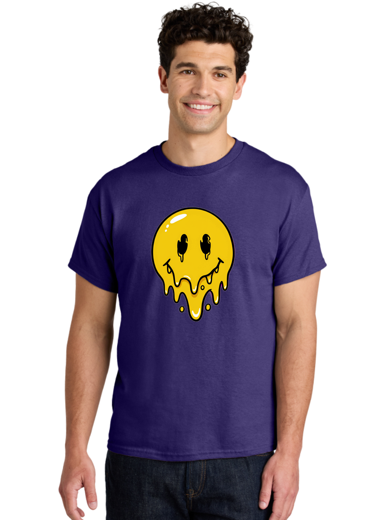 Melting-Smiley-1 Men'S Graphic Tee, 100% Cotton, Comfortable Casual Summer Wear, Machine Washable, Vintage Camera, Old Camera, Antique Camera, Black Camera, Classic Photography, Photography Equipment, Nostalgic Device, Film Camera, Camera Art Bam868