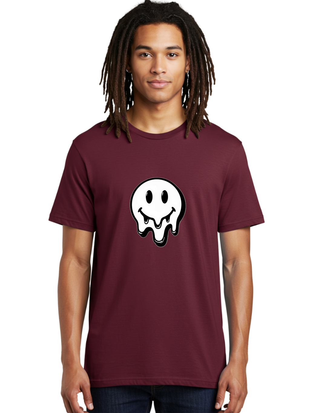 Melting-Smiley-2 Men'S Graphic Tee, 100% Cotton, Comfortable Casual Summer Wear, Machine Washable, Vintage Camera, Old Camera, Antique Camera, Black Camera, Classic Photography, Photography Equipment, Nostalgic Device, Film Camera, Camera Art Bam869