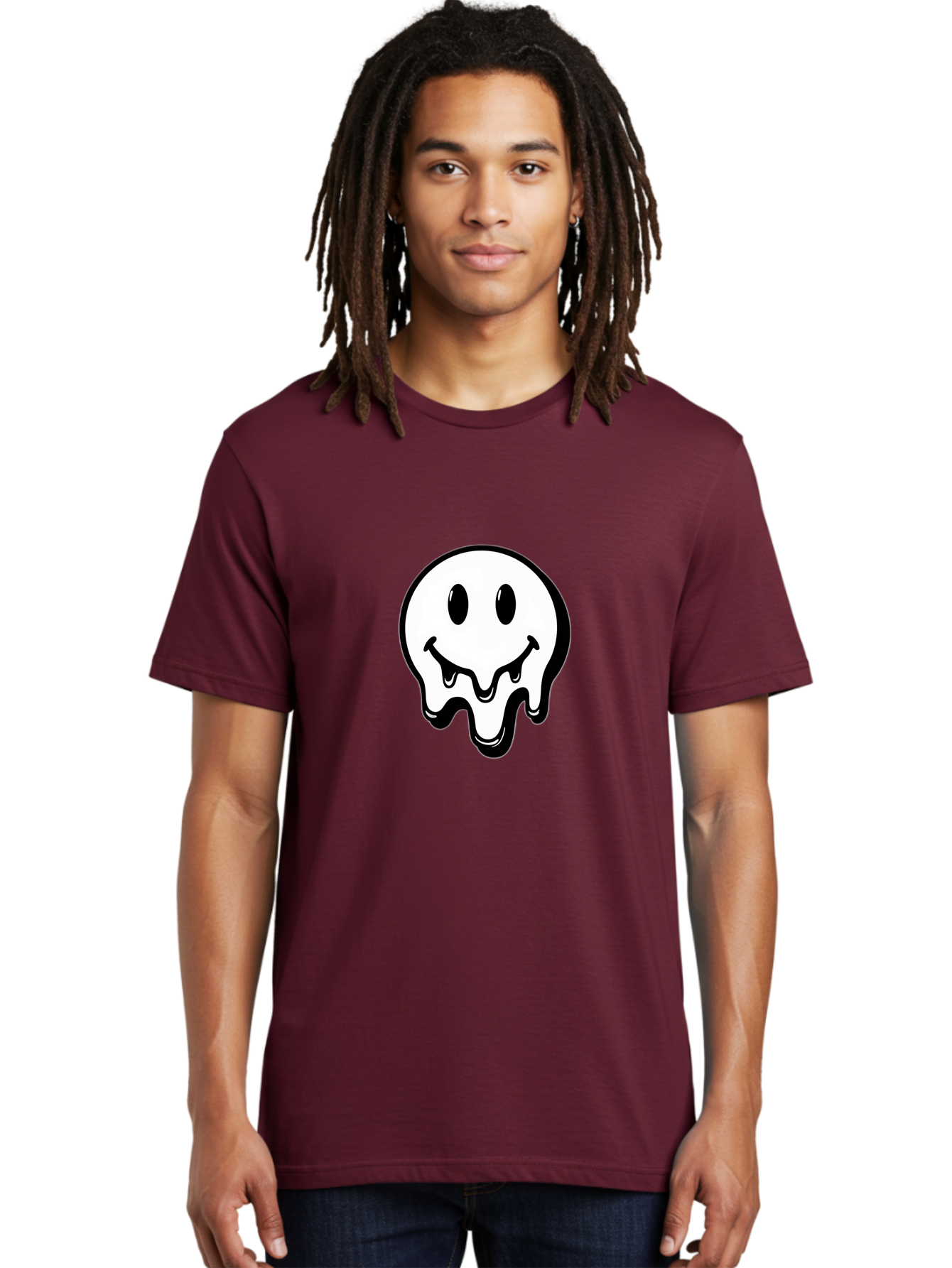 Melting-Smiley-2 Men'S Graphic Tee, 100% Cotton, Comfortable Casual Summer Wear, Machine Washable, Vintage Camera, Old Camera, Antique Camera, Black Camera, Classic Photography, Photography Equipment, Nostalgic Device, Film Camera, Camera Art Bam869