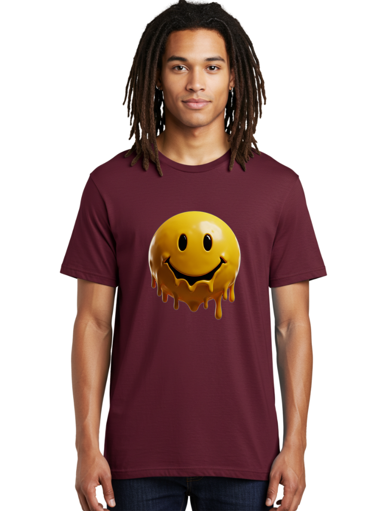 Melting-Smiley-3 Men'S Graphic Tee, 100% Cotton, Comfortable Casual Summer Wear, Machine Washable, Vintage Camera, Old Camera, Antique Camera, Black Camera, Classic Photography, Photography Equipment, Nostalgic Device, Film Camera, Camera Art Bam870