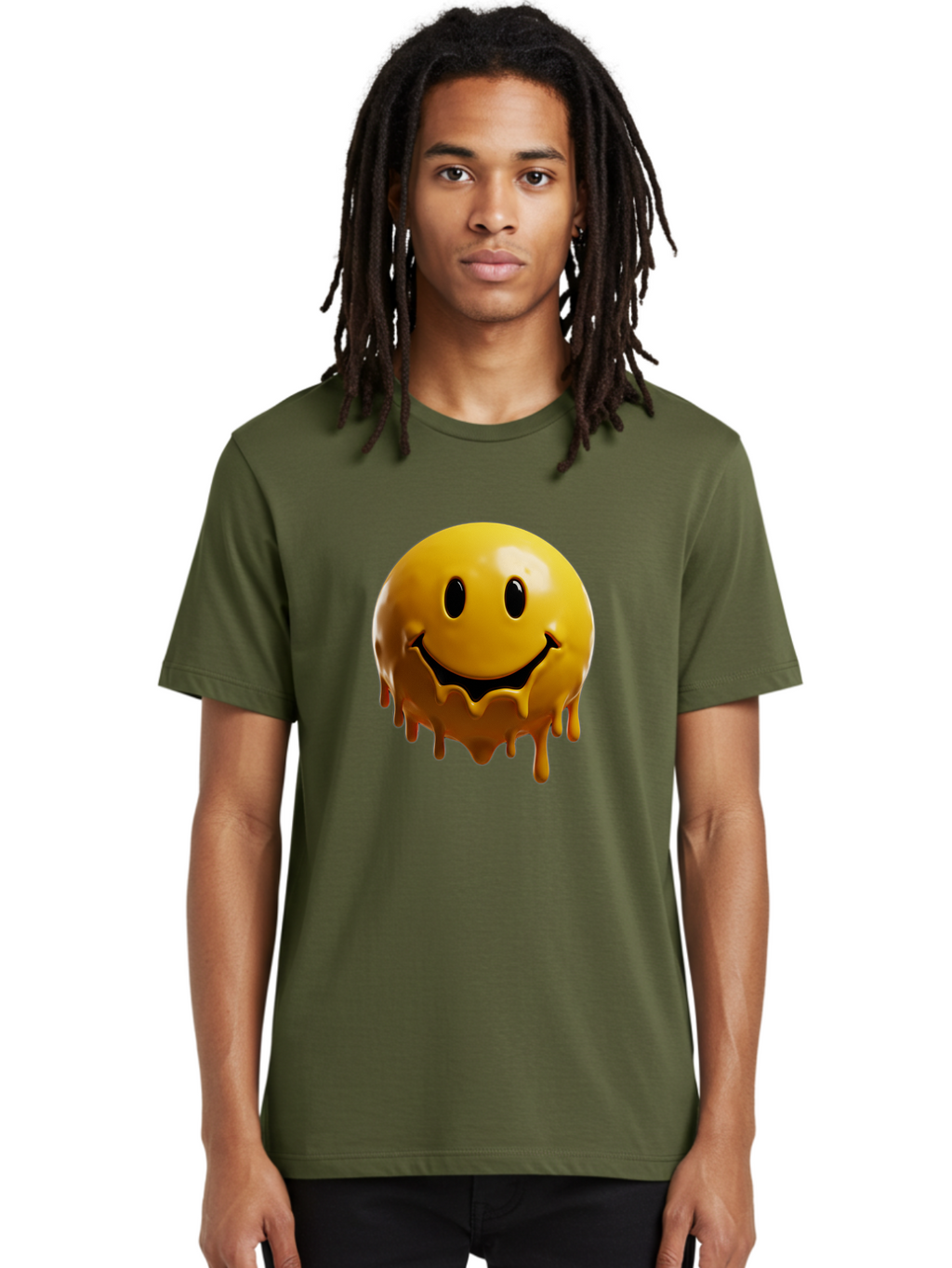 Melting-Smiley-3 Men'S Graphic Tee, 100% Cotton, Comfortable Casual Summer Wear, Machine Washable, Vintage Camera, Old Camera, Antique Camera, Black Camera, Classic Photography, Photography Equipment, Nostalgic Device, Film Camera, Camera Art Bam870
