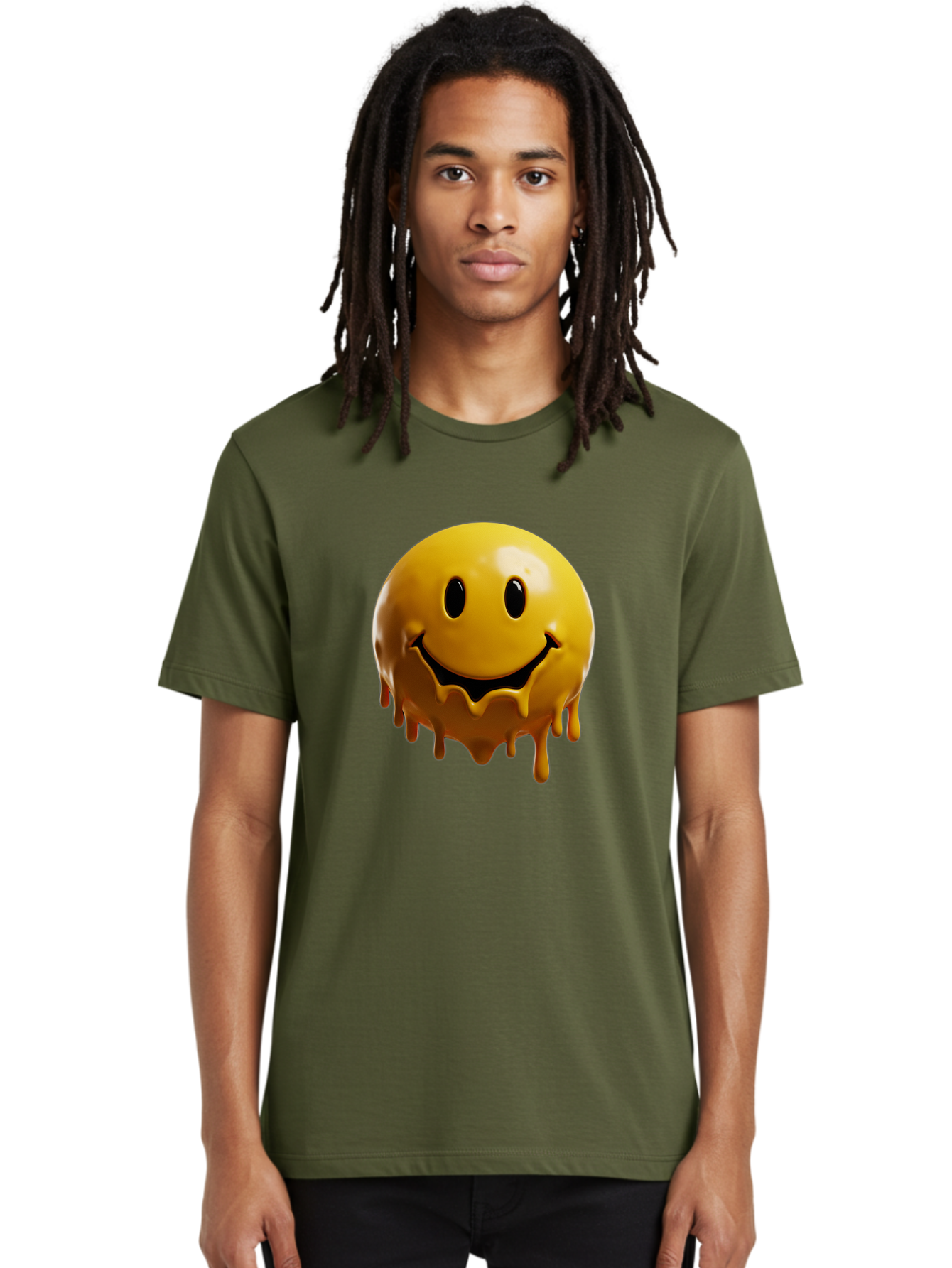 Melting-Smiley-3 Men'S Graphic Tee, 100% Cotton, Comfortable Casual Summer Wear, Machine Washable, Vintage Camera, Old Camera, Antique Camera, Black Camera, Classic Photography, Photography Equipment, Nostalgic Device, Film Camera, Camera Art Bam870