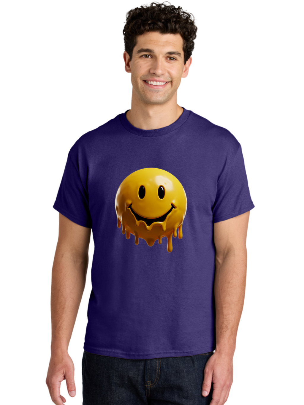 Melting-Smiley-3 Men'S Graphic Tee, 100% Cotton, Comfortable Casual Summer Wear, Machine Washable, Vintage Camera, Old Camera, Antique Camera, Black Camera, Classic Photography, Photography Equipment, Nostalgic Device, Film Camera, Camera Art Bam870