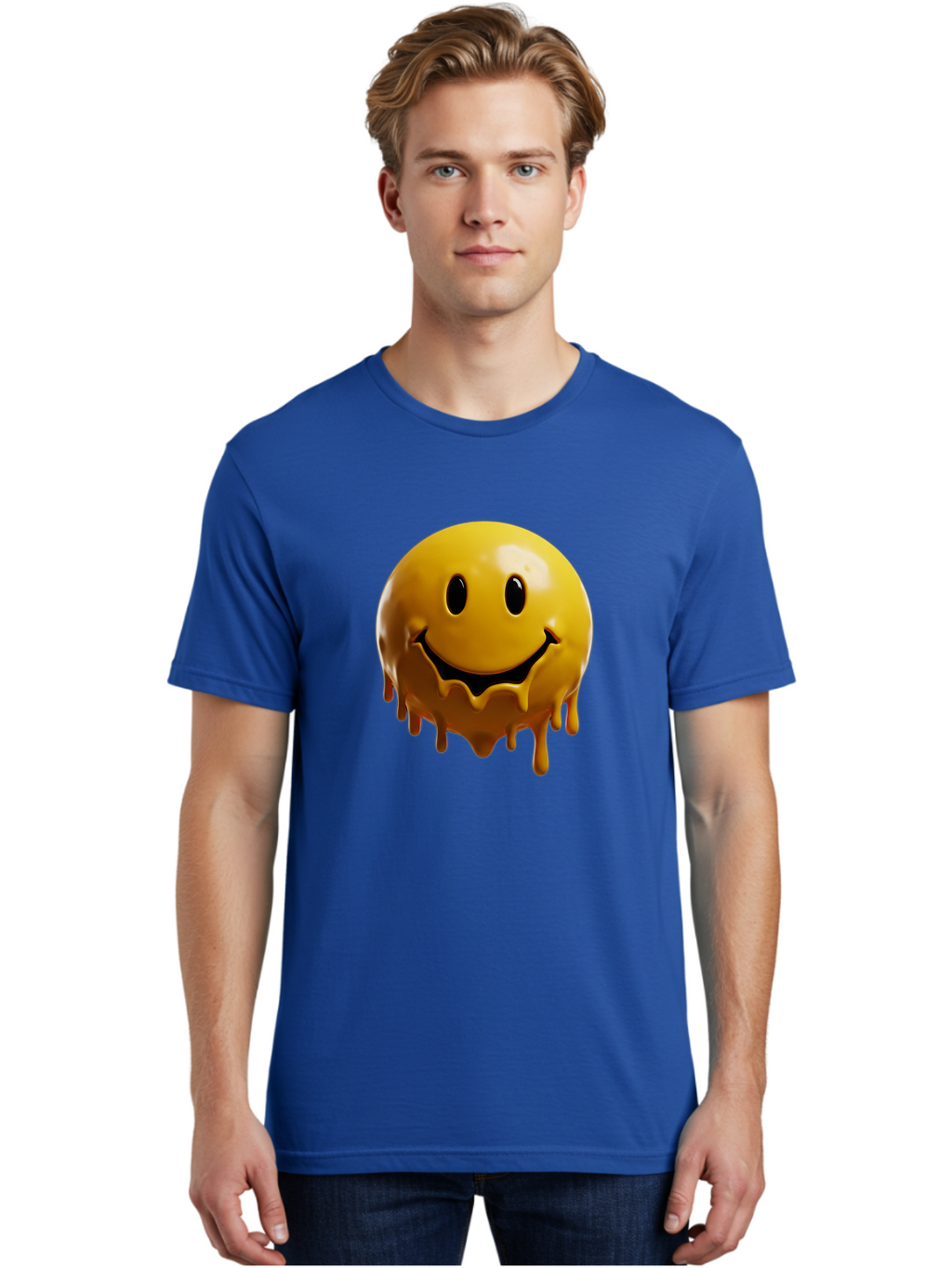 Melting-Smiley-3 Men'S Graphic Tee, 100% Cotton, Comfortable Casual Summer Wear, Machine Washable, Vintage Camera, Old Camera, Antique Camera, Black Camera, Classic Photography, Photography Equipment, Nostalgic Device, Film Camera, Camera Art Bam870