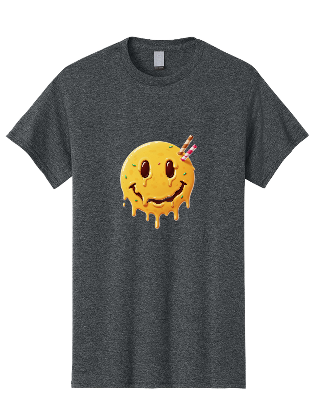 Melting-Smiley-Face-1 Men'S Graphic Tee, 100% Cotton, Comfortable Casual Summer Wear, Machine Washable, Vintage Camera, Old Camera, Antique Camera, Black Camera, Classic Photography, Photography Equipment, Nostalgic Device, Film Camera, Bam871
