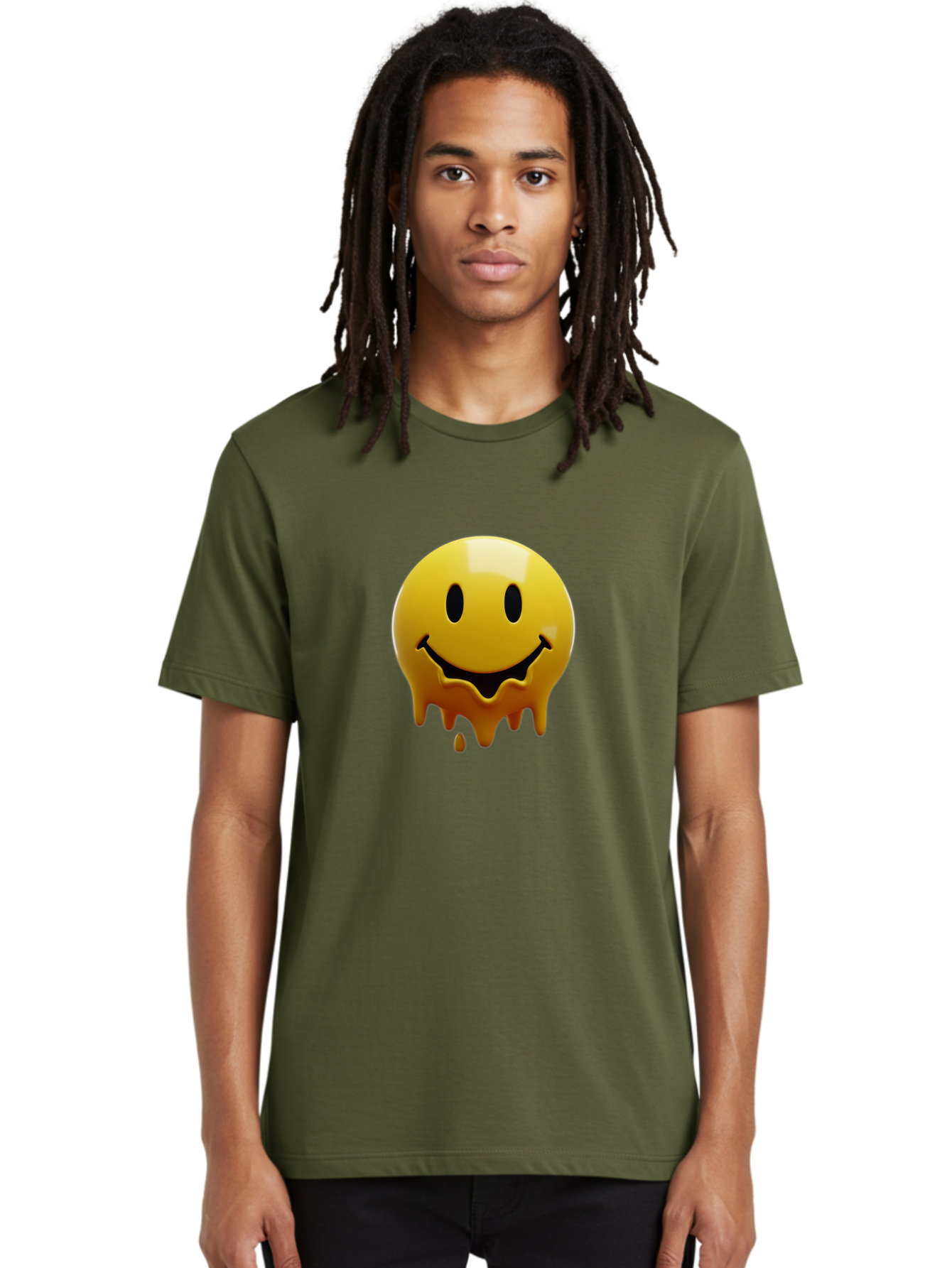 Melting-Smiley-Face Men'S Graphic Tee, 100% Cotton, Comfortable Casual Summer Wear, Machine Washable, Vintage Camera, Old Camera, Antique Camera, Black Camera, Classic Photography, Photography Equipment, Nostalgic Device, Film Camera, Bam872