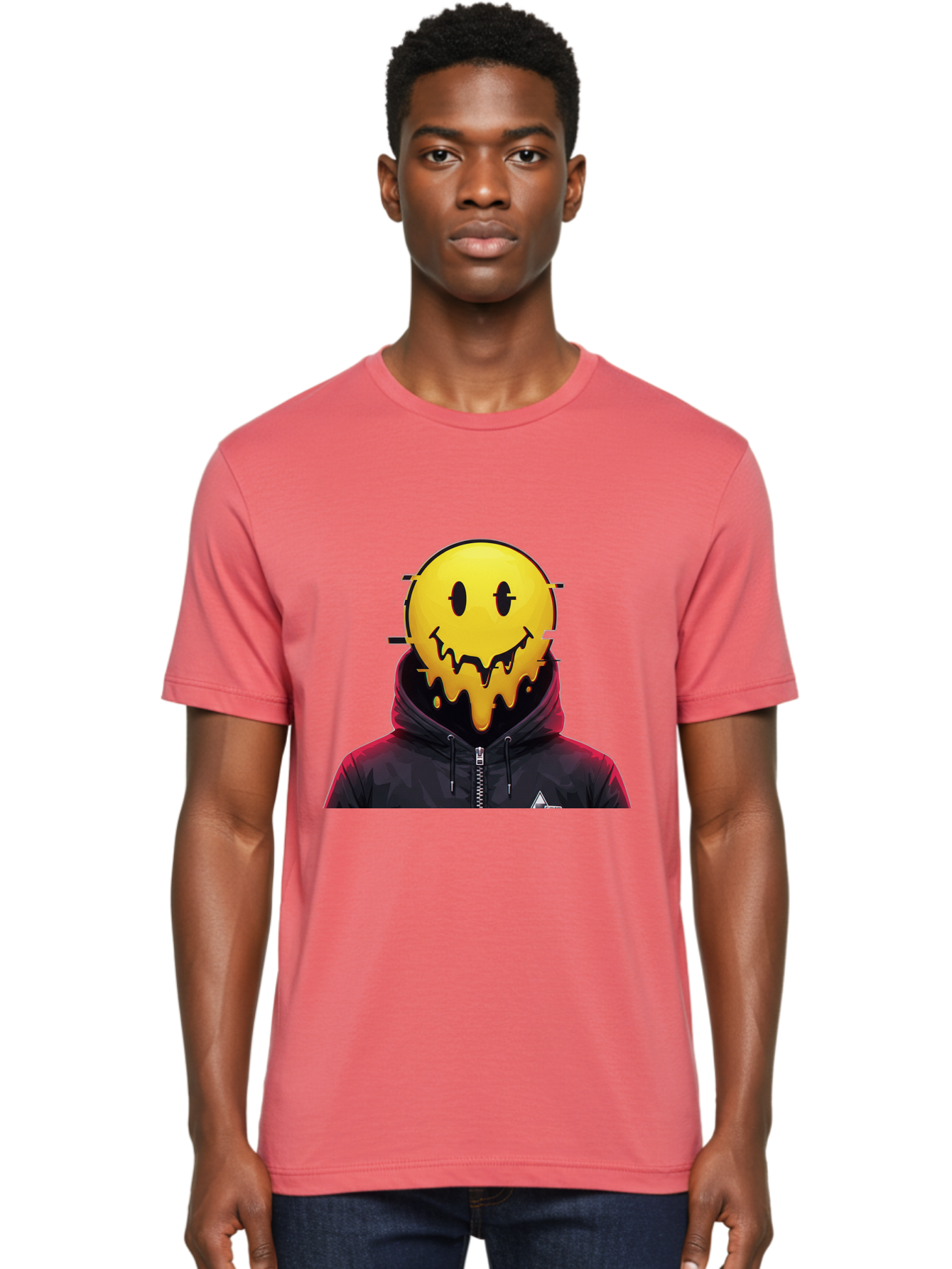 Melting-Smiley-Hoodie Men'S Graphic Tee, 100% Cotton, Comfortable Casual Summer Wear, Machine Washable, Vintage Camera, Old Camera, Antique Camera, Black Camera, Classic Photography, Photography Equipment, Nostalgic Device, Film Camera, Bam873