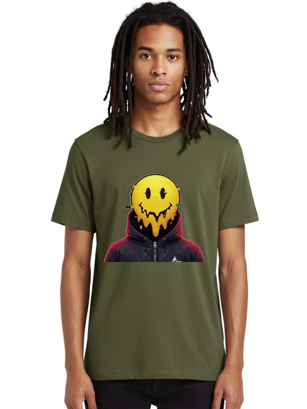 Melting-Smiley-Hoodie Men'S Graphic Tee, 100% Cotton, Comfortable Casual Summer Wear, Machine Washable, Vintage Camera, Old Camera, Antique Camera, Black Camera, Classic Photography, Photography Equipment, Nostalgic Device, Film Camera, Bam873