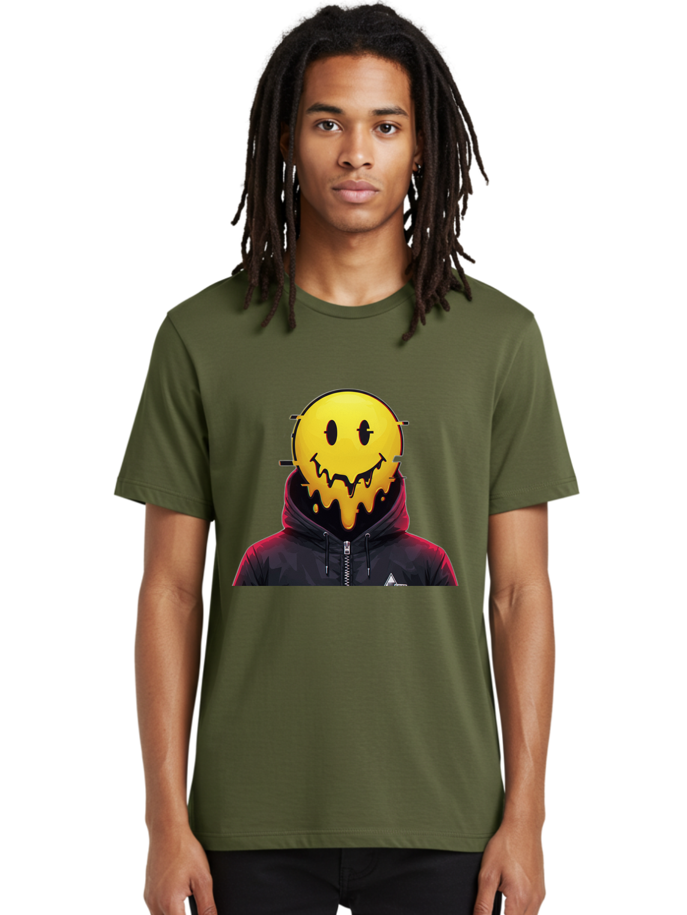 Melting-Smiley-Hoodie Men'S Graphic Tee, 100% Cotton, Comfortable Casual Summer Wear, Machine Washable, Vintage Camera, Old Camera, Antique Camera, Black Camera, Classic Photography, Photography Equipment, Nostalgic Device, Film Camera, Bam873