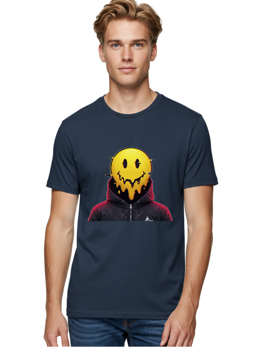 Melting-Smiley-Hoodie Men'S Graphic Tee, 100% Cotton, Comfortable Casual Summer Wear, Machine Washable, Vintage Camera, Old Camera, Antique Camera, Black Camera, Classic Photography, Photography Equipment, Nostalgic Device, Film Camera, Bam873