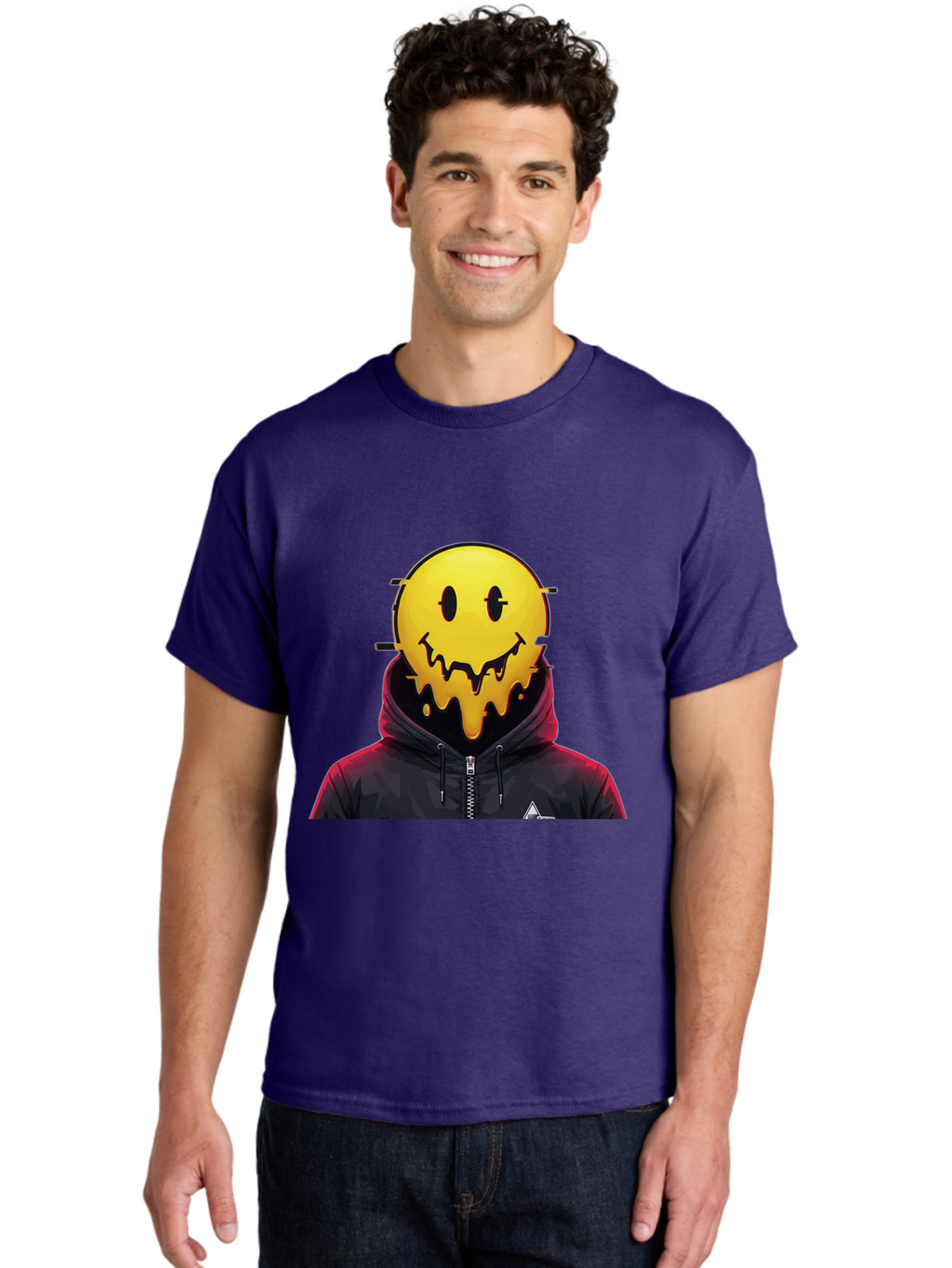 Melting-Smiley-Hoodie Men'S Graphic Tee, 100% Cotton, Comfortable Casual Summer Wear, Machine Washable, Vintage Camera, Old Camera, Antique Camera, Black Camera, Classic Photography, Photography Equipment, Nostalgic Device, Film Camera, Bam873