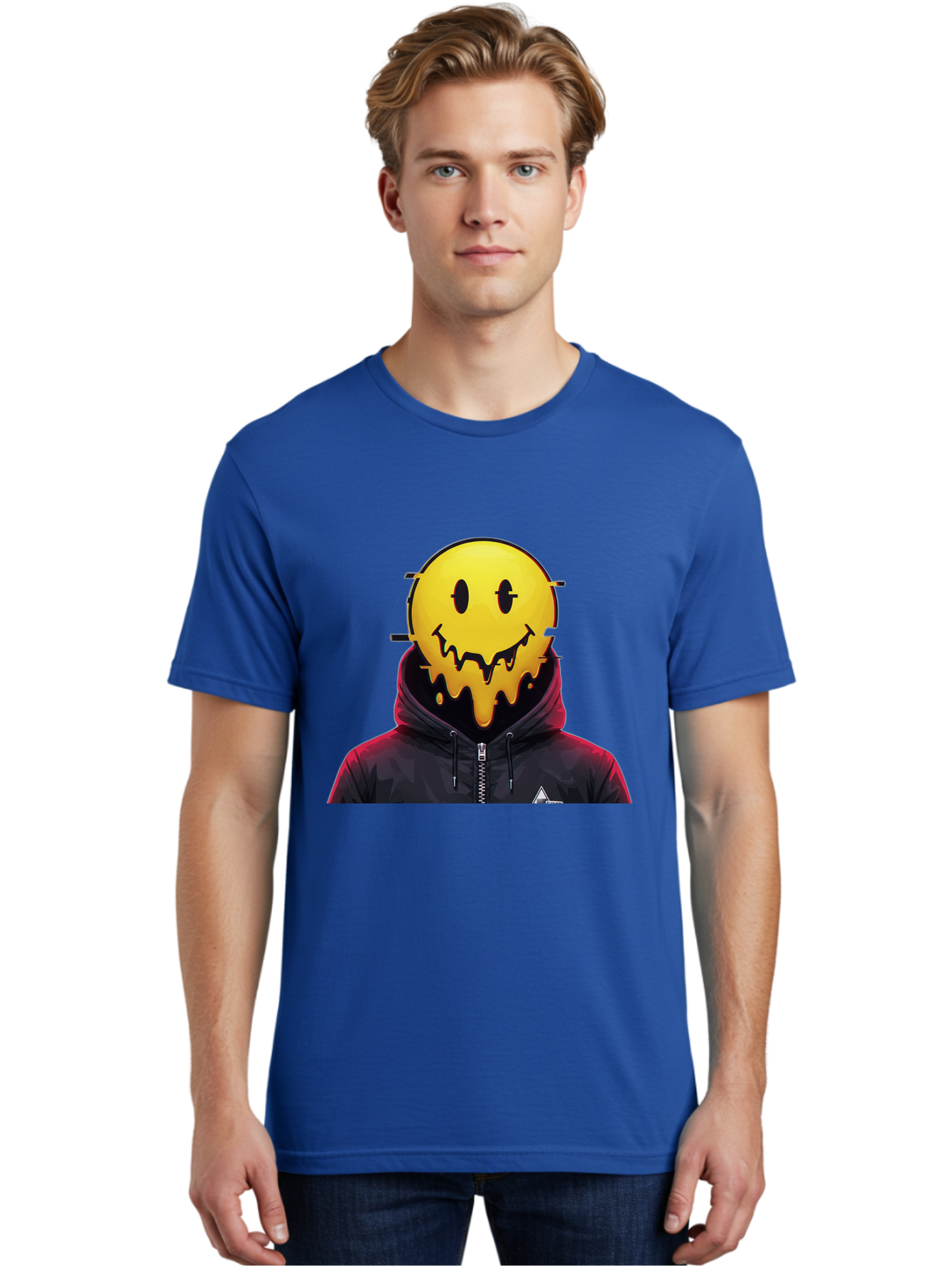 Melting-Smiley-Hoodie Men'S Graphic Tee, 100% Cotton, Comfortable Casual Summer Wear, Machine Washable, Vintage Camera, Old Camera, Antique Camera, Black Camera, Classic Photography, Photography Equipment, Nostalgic Device, Film Camera, Bam873