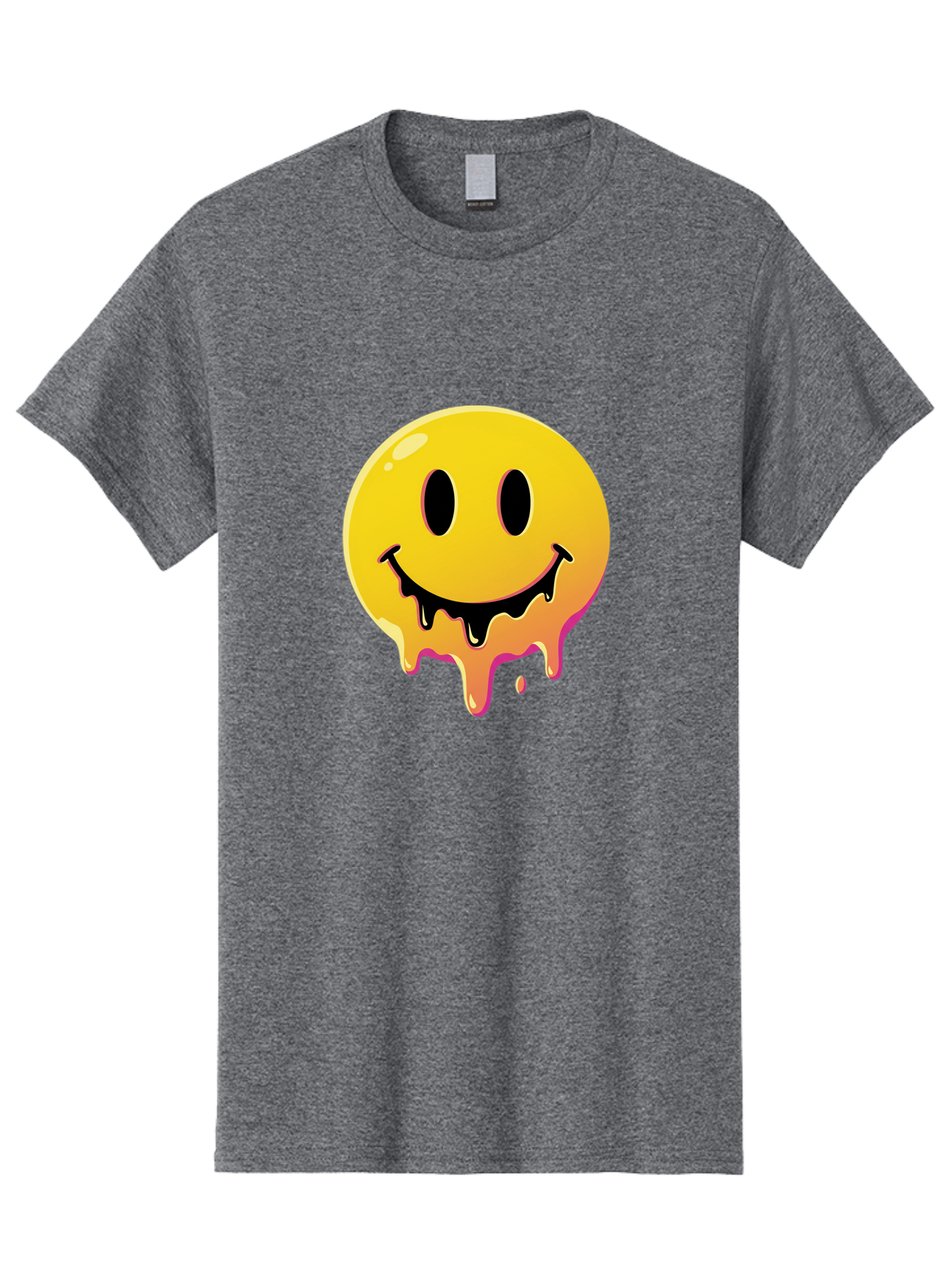 Melting-Smiley Men'S Graphic Tee, 100% Cotton, Comfortable Casual Summer Wear, Machine Washable, Vintage Camera, Old Camera, Antique Camera, Black Camera, Classic Photography, Photography Equipment, Nostalgic Device, Film Camera, Camera Art Bam874