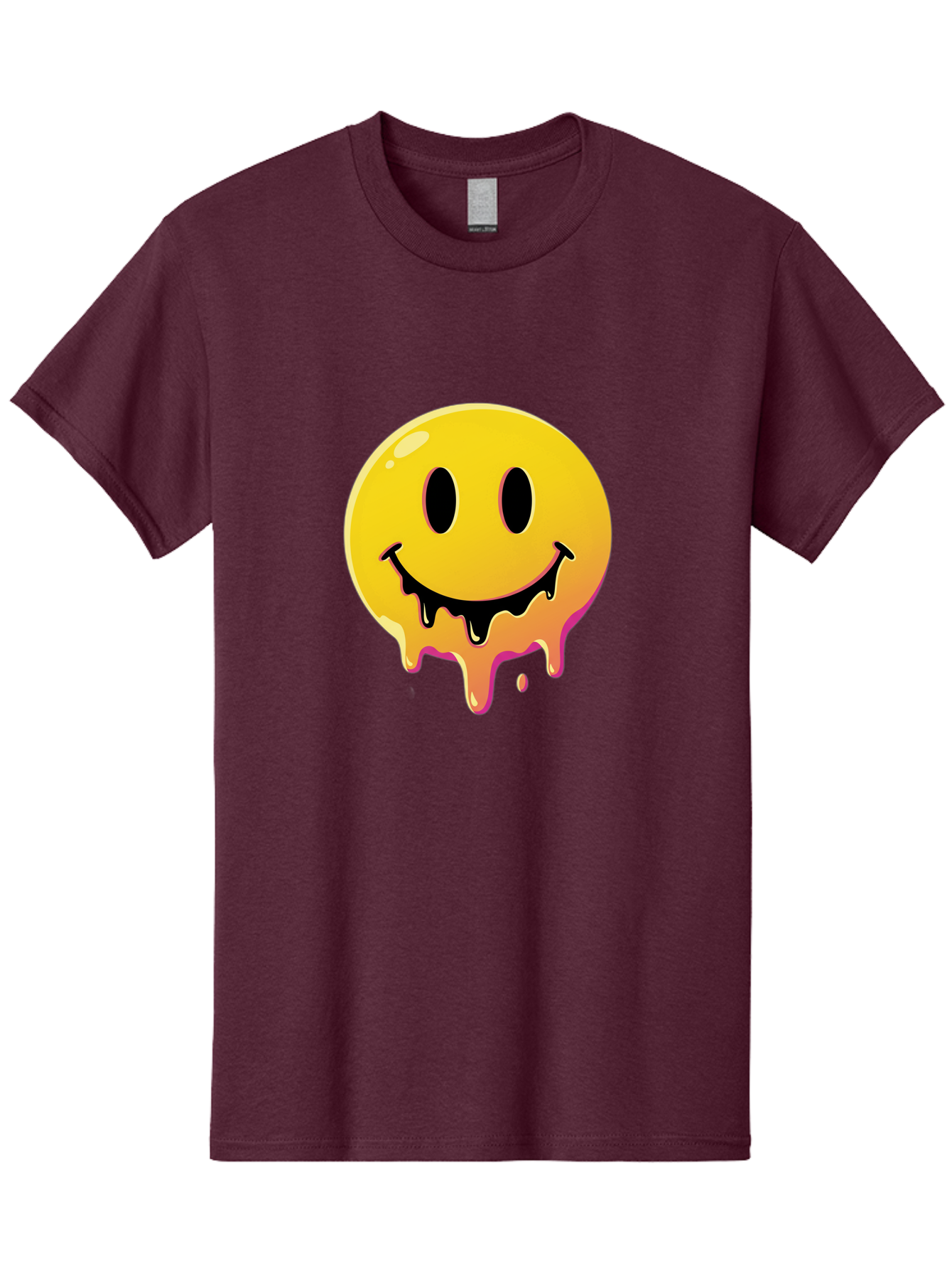 Melting-Smiley Men'S Graphic Tee, 100% Cotton, Comfortable Casual Summer Wear, Machine Washable, Vintage Camera, Old Camera, Antique Camera, Black Camera, Classic Photography, Photography Equipment, Nostalgic Device, Film Camera, Camera Art Bam874