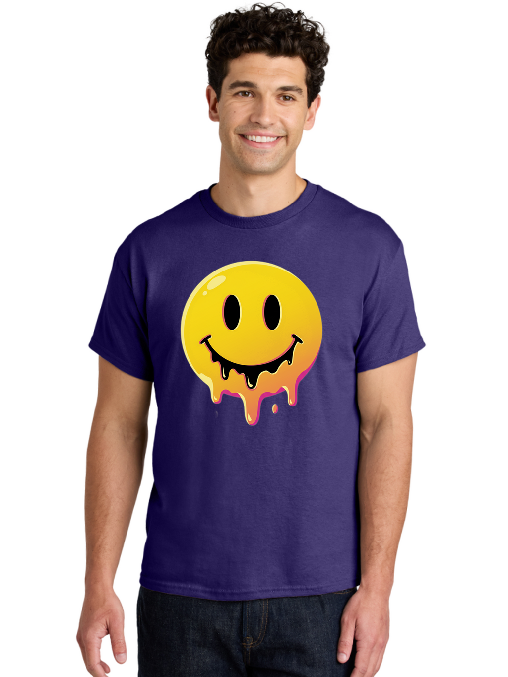 Melting-Smiley Men'S Graphic Tee, 100% Cotton, Comfortable Casual Summer Wear, Machine Washable, Vintage Camera, Old Camera, Antique Camera, Black Camera, Classic Photography, Photography Equipment, Nostalgic Device, Film Camera, Camera Art Bam874