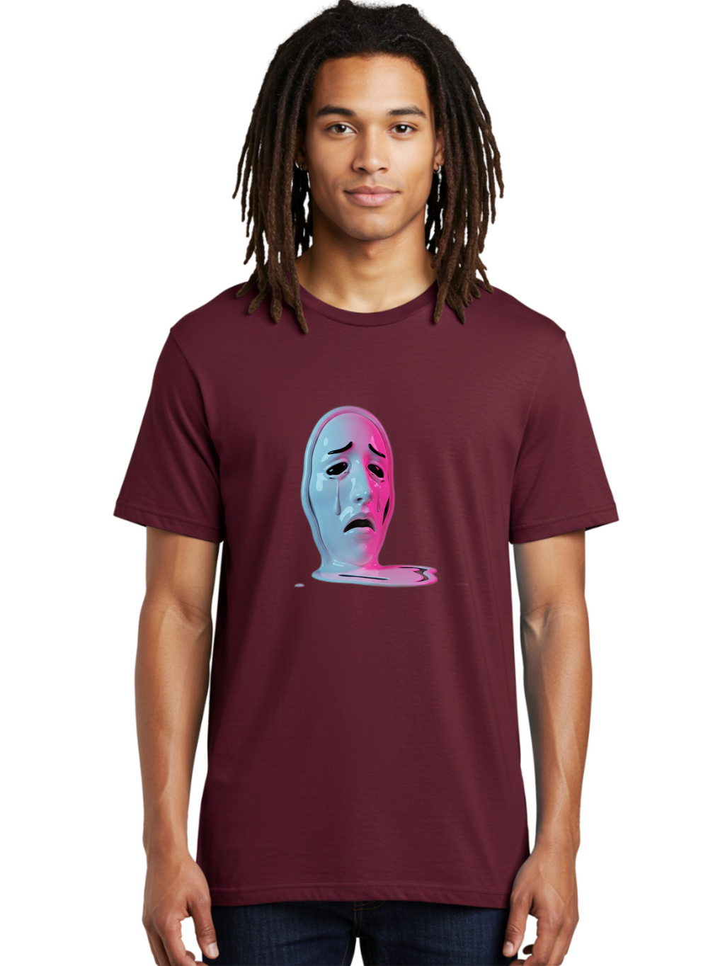 Melting-Tragedy-Mask Men'S Graphic Tee, 100% Cotton, Comfortable Casual Summer Wear, Machine Washable, Vintage Camera, Old Camera, Antique Camera, Black Camera, Classic Photography, Photography Equipment, Nostalgic Device, Film Camera, Bam875