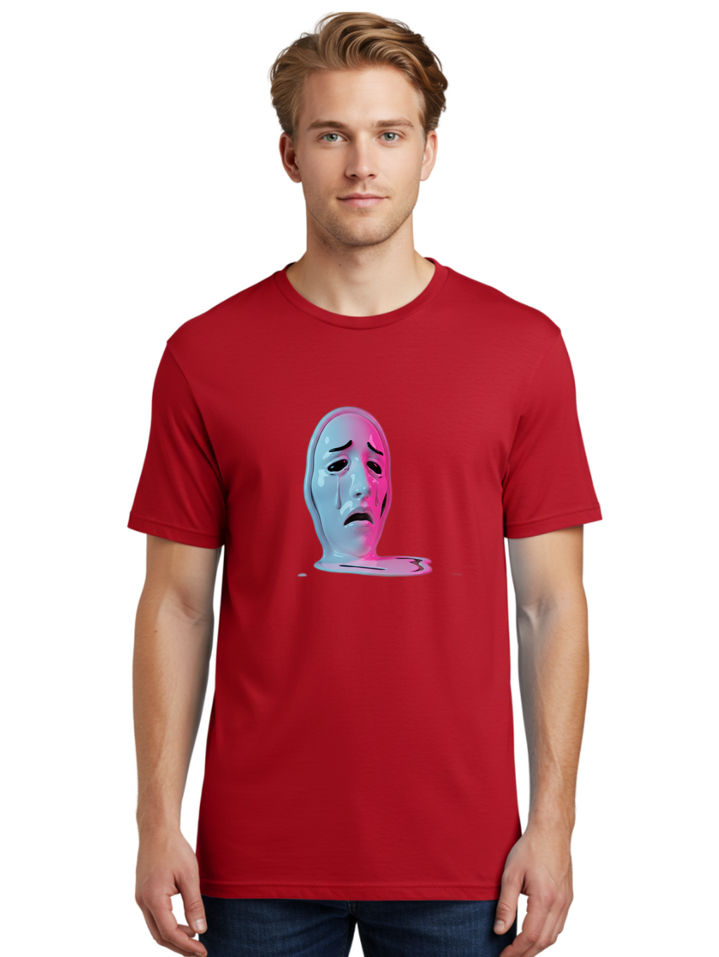 Melting-Tragedy-Mask Men'S Graphic Tee, 100% Cotton, Comfortable Casual Summer Wear, Machine Washable, Vintage Camera, Old Camera, Antique Camera, Black Camera, Classic Photography, Photography Equipment, Nostalgic Device, Film Camera, Bam875