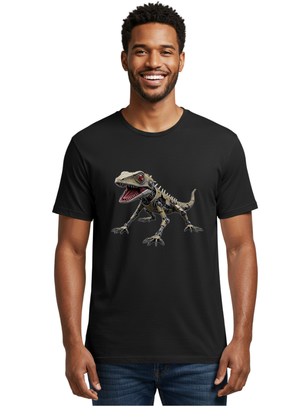 Metal-Dinosaur Men'S Graphic Tee, 100% Cotton, Comfortable Casual Summer Wear, Machine Washable, Vintage Camera, Old Camera, Antique Camera, Black Camera, Classic Photography, Photography Equipment, Nostalgic Device, Film Camera, Camera Art Bam878