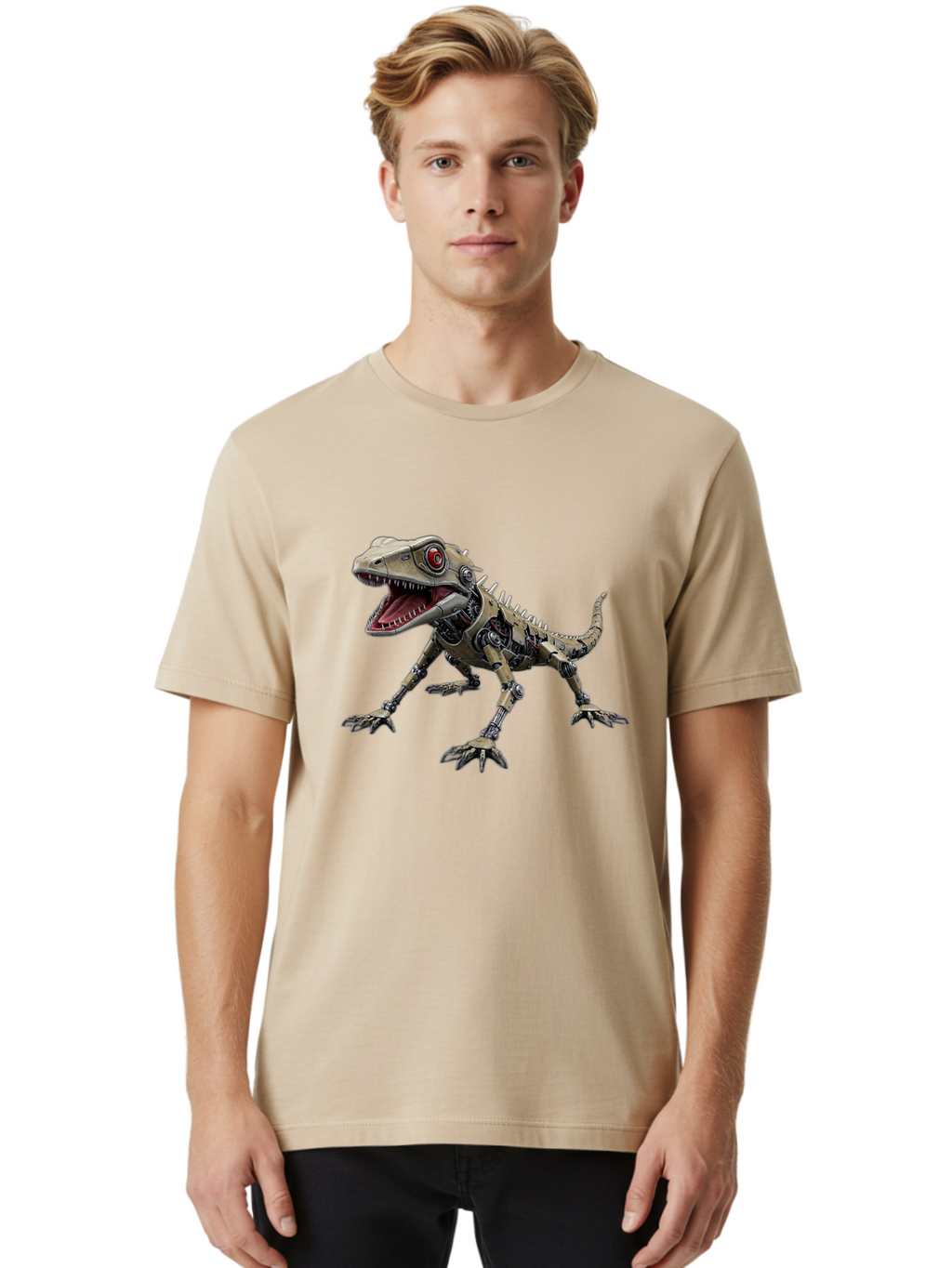 Metal-Dinosaur Men'S Graphic Tee, 100% Cotton, Comfortable Casual Summer Wear, Machine Washable, Vintage Camera, Old Camera, Antique Camera, Black Camera, Classic Photography, Photography Equipment, Nostalgic Device, Film Camera, Camera Art Bam878