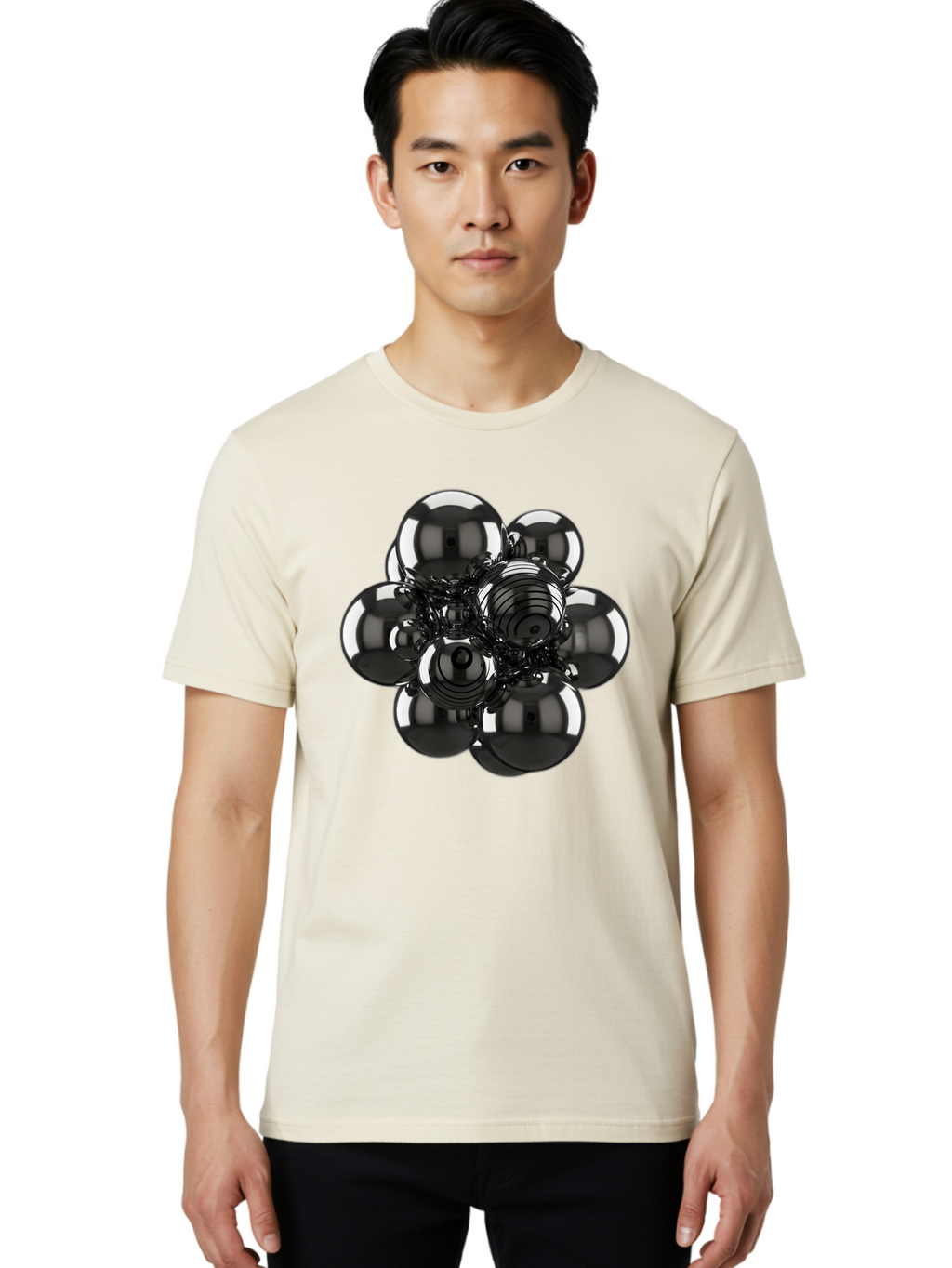 Metallic-Spheres-Cluster Men'S Graphic Tee, 100% Cotton, Comfortable Casual Summer Wear, Machine Washable, Vintage Camera, Old Camera, Antique Camera, Black Camera, Classic Photography, Photography Equipment, Nostalgic Device, Film Camera, Bam881