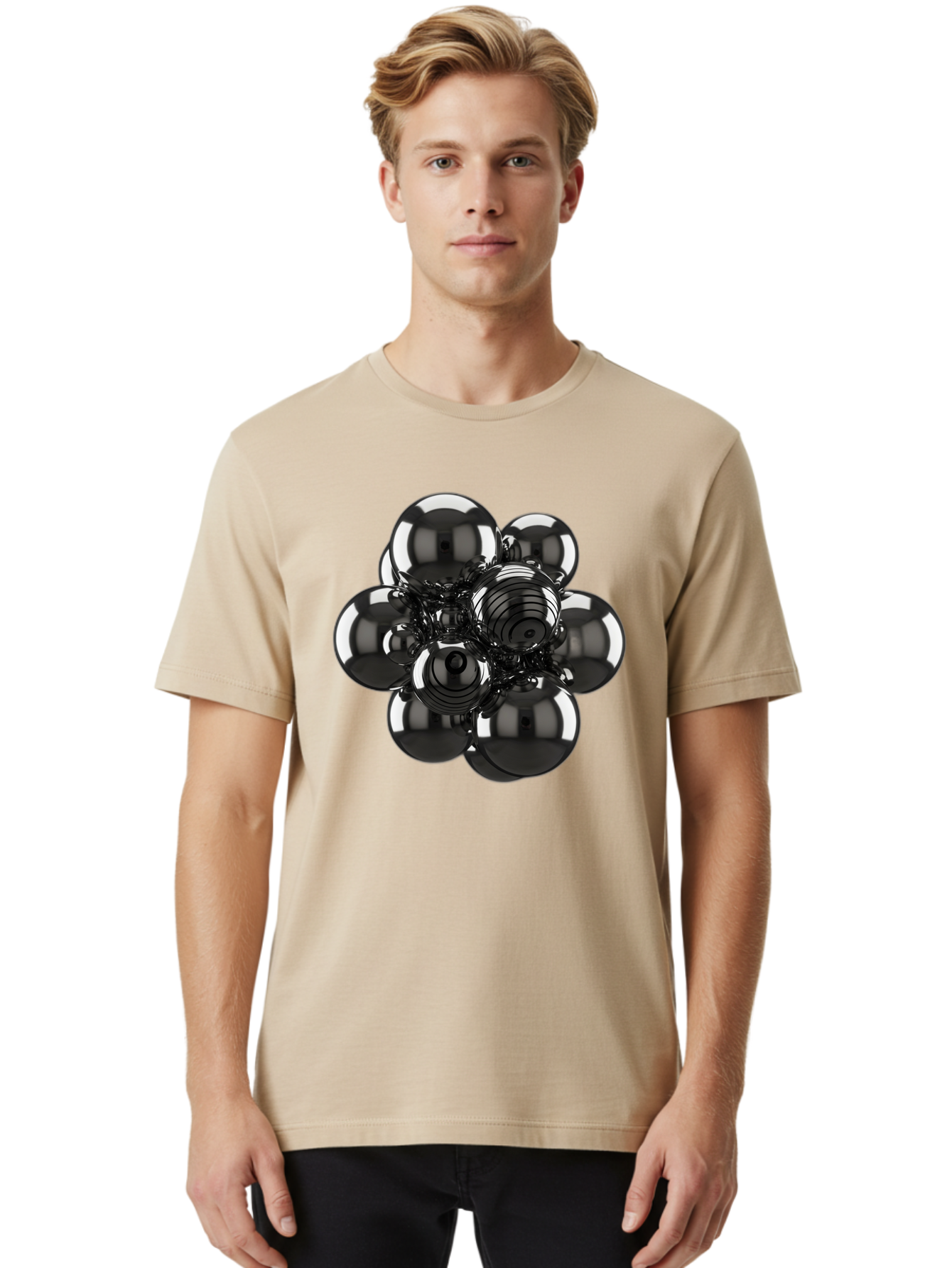 Metallic-Spheres-Cluster Men'S Graphic Tee, 100% Cotton, Comfortable Casual Summer Wear, Machine Washable, Vintage Camera, Old Camera, Antique Camera, Black Camera, Classic Photography, Photography Equipment, Nostalgic Device, Film Camera, Bam881
