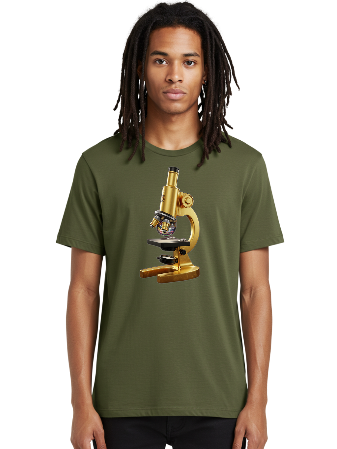 Microscope-1 Men'S Graphic Tee, 100% Cotton, Comfortable Casual Summer Wear, Machine Washable, Vintage Camera, Old Camera, Antique Camera, Black Camera, Classic Photography, Photography Equipment, Nostalgic Device, Film Camera, Camera Art Bam883