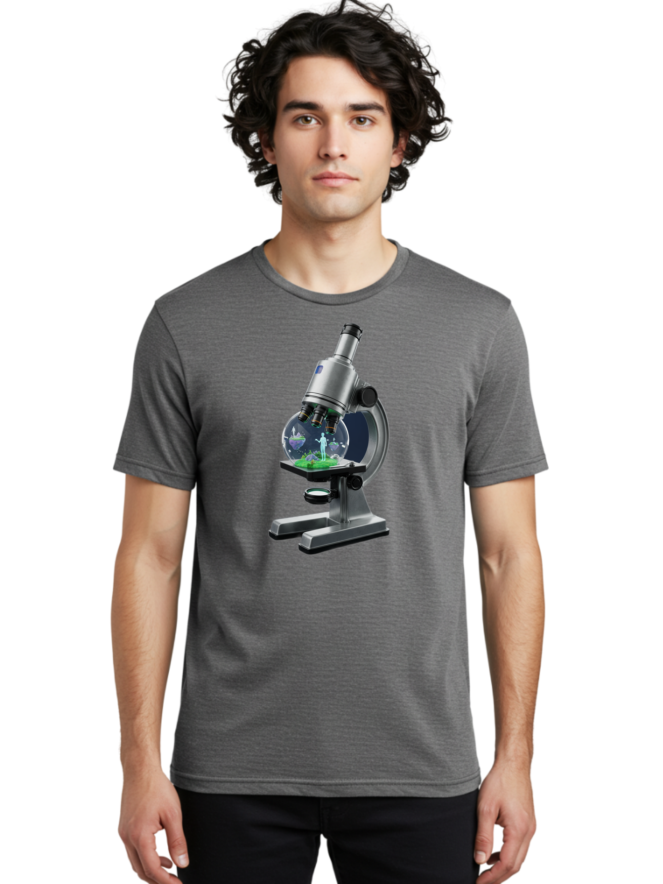 Microscope Men'S Graphic Tee, 100% Cotton, Comfortable Casual Summer Wear, Machine Washable, Vintage Camera, Old Camera, Antique Camera, Black Camera, Classic Photography, Photography Equipment, Nostalgic Device, Film Camera, Camera Art Bam884