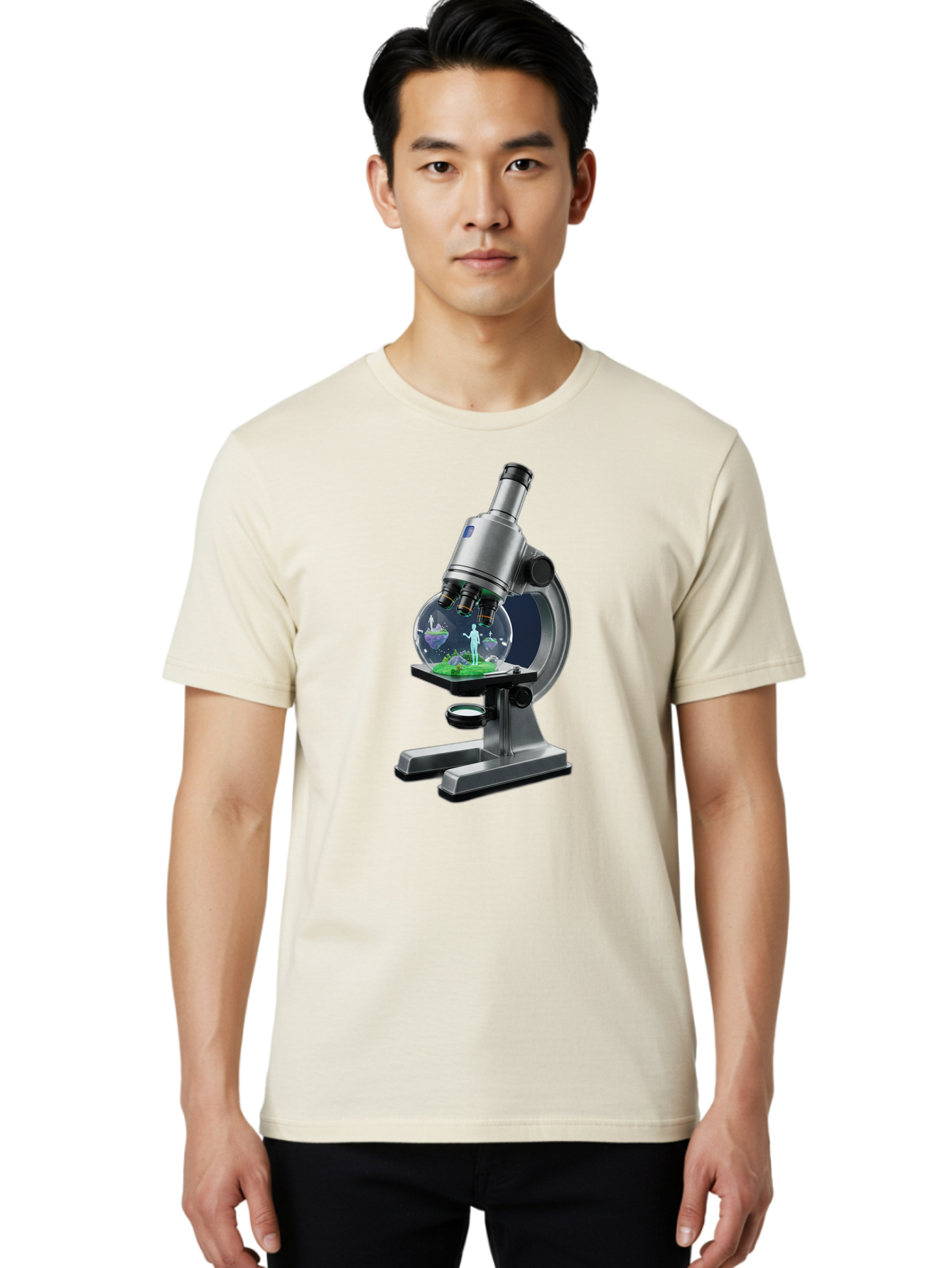 Microscope Men'S Graphic Tee, 100% Cotton, Comfortable Casual Summer Wear, Machine Washable, Vintage Camera, Old Camera, Antique Camera, Black Camera, Classic Photography, Photography Equipment, Nostalgic Device, Film Camera, Camera Art Bam884