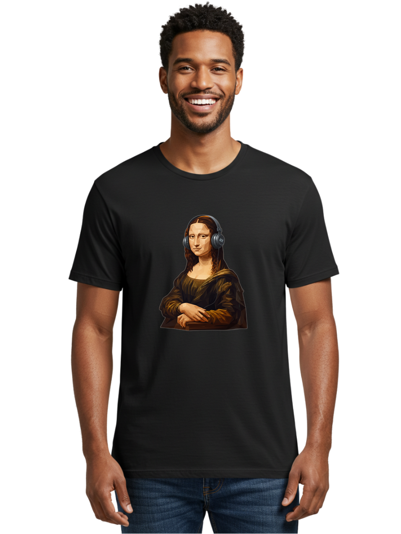 Mona-Lisa-1 Men'S Graphic Tee, 100% Cotton, Comfortable Casual Summer Wear, Machine Washable, Vintage Camera, Old Camera, Antique Camera, Black Camera, Classic Photography, Photography Equipment, Nostalgic Device, Film Camera, Camera Art Bam896