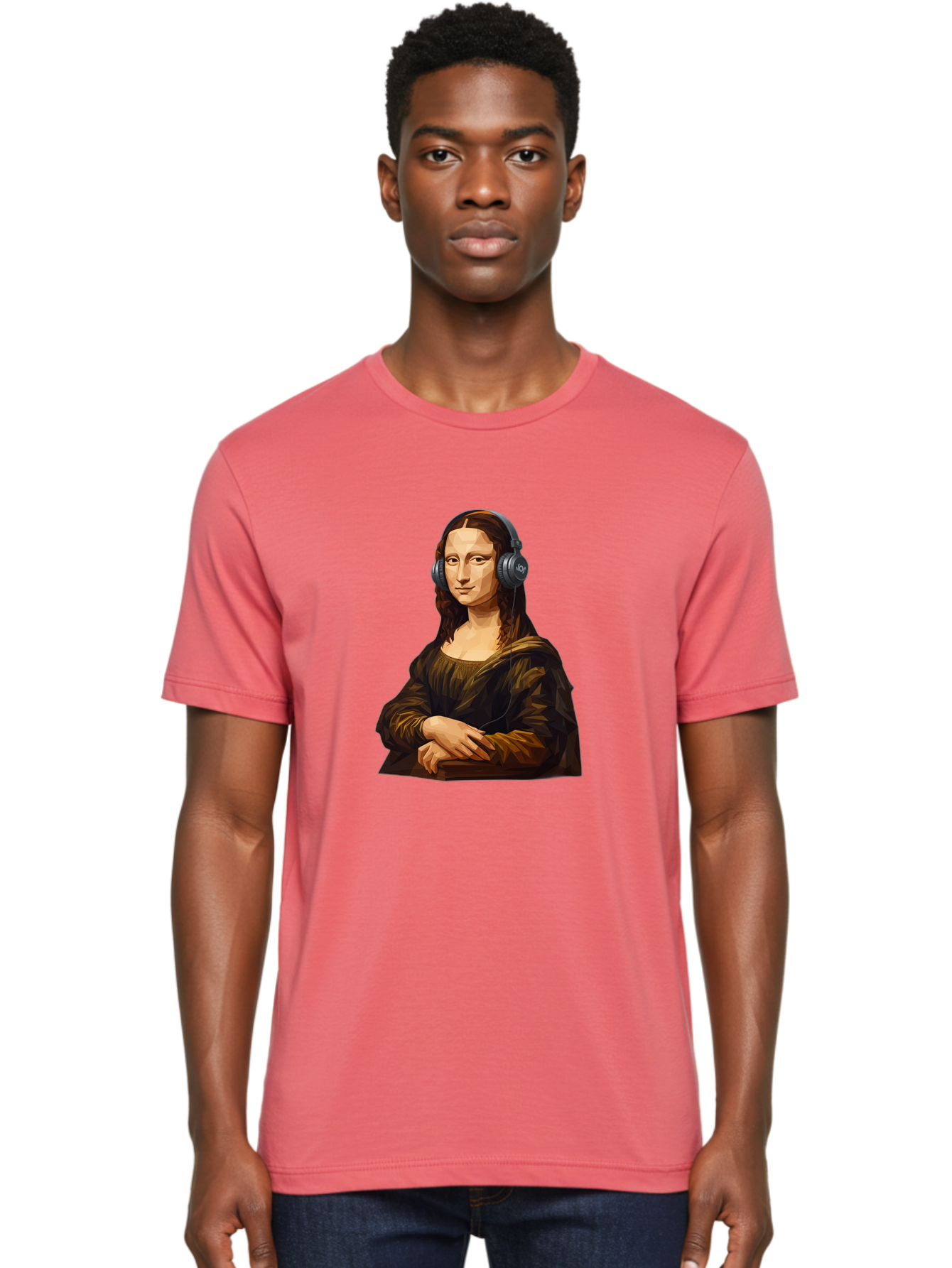 Mona-Lisa-1 Men'S Graphic Tee, 100% Cotton, Comfortable Casual Summer Wear, Machine Washable, Vintage Camera, Old Camera, Antique Camera, Black Camera, Classic Photography, Photography Equipment, Nostalgic Device, Film Camera, Camera Art Bam896