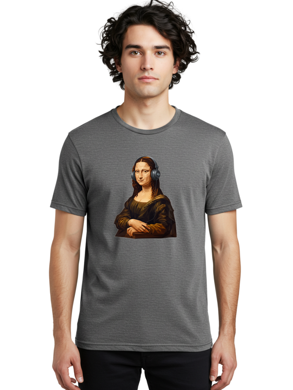 Mona-Lisa-1 Men'S Graphic Tee, 100% Cotton, Comfortable Casual Summer Wear, Machine Washable, Vintage Camera, Old Camera, Antique Camera, Black Camera, Classic Photography, Photography Equipment, Nostalgic Device, Film Camera, Camera Art Bam896